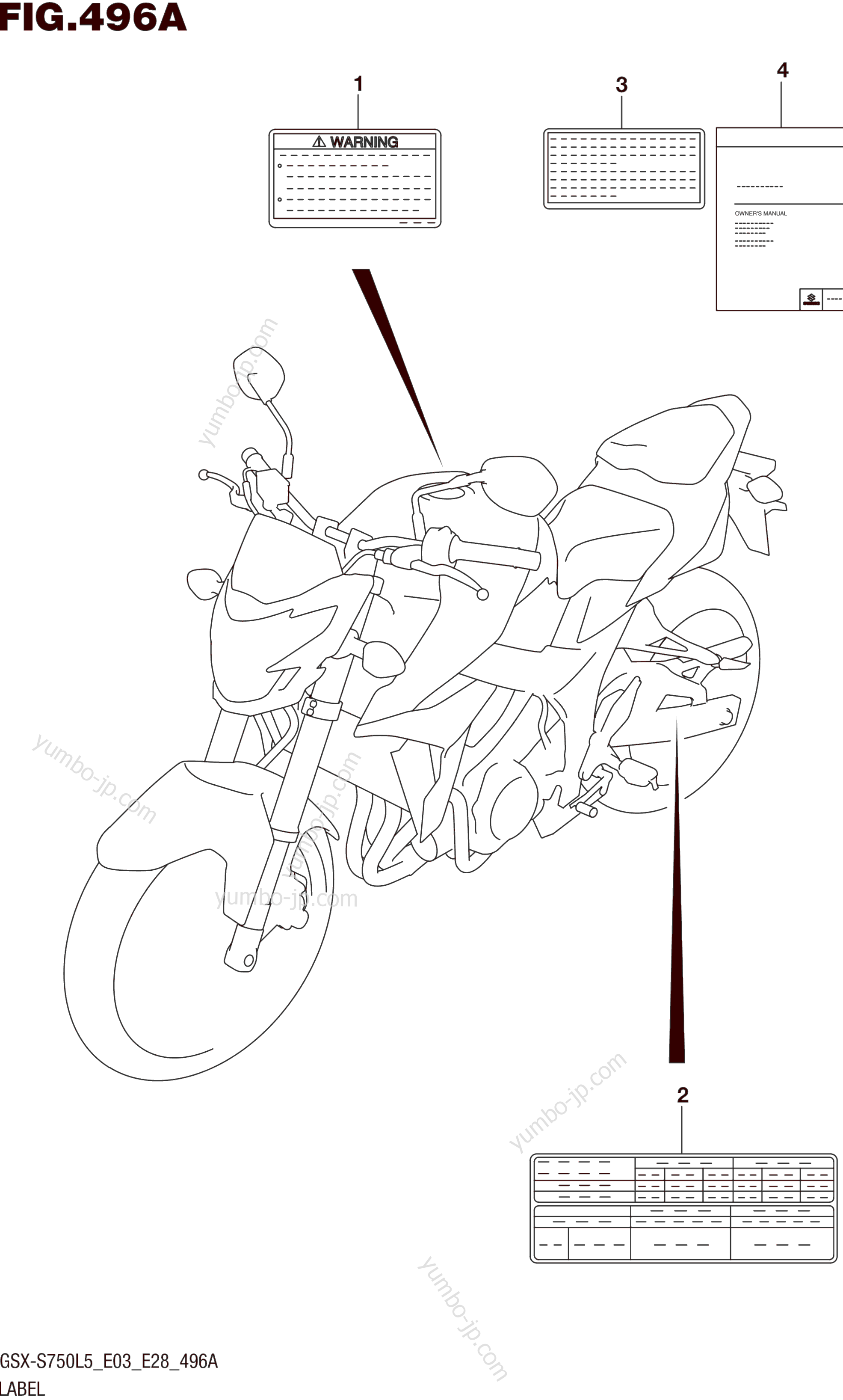 LABEL (GSX-S750L5 E03) для мотоциклов SUZUKI GSX-S750 2015 г.