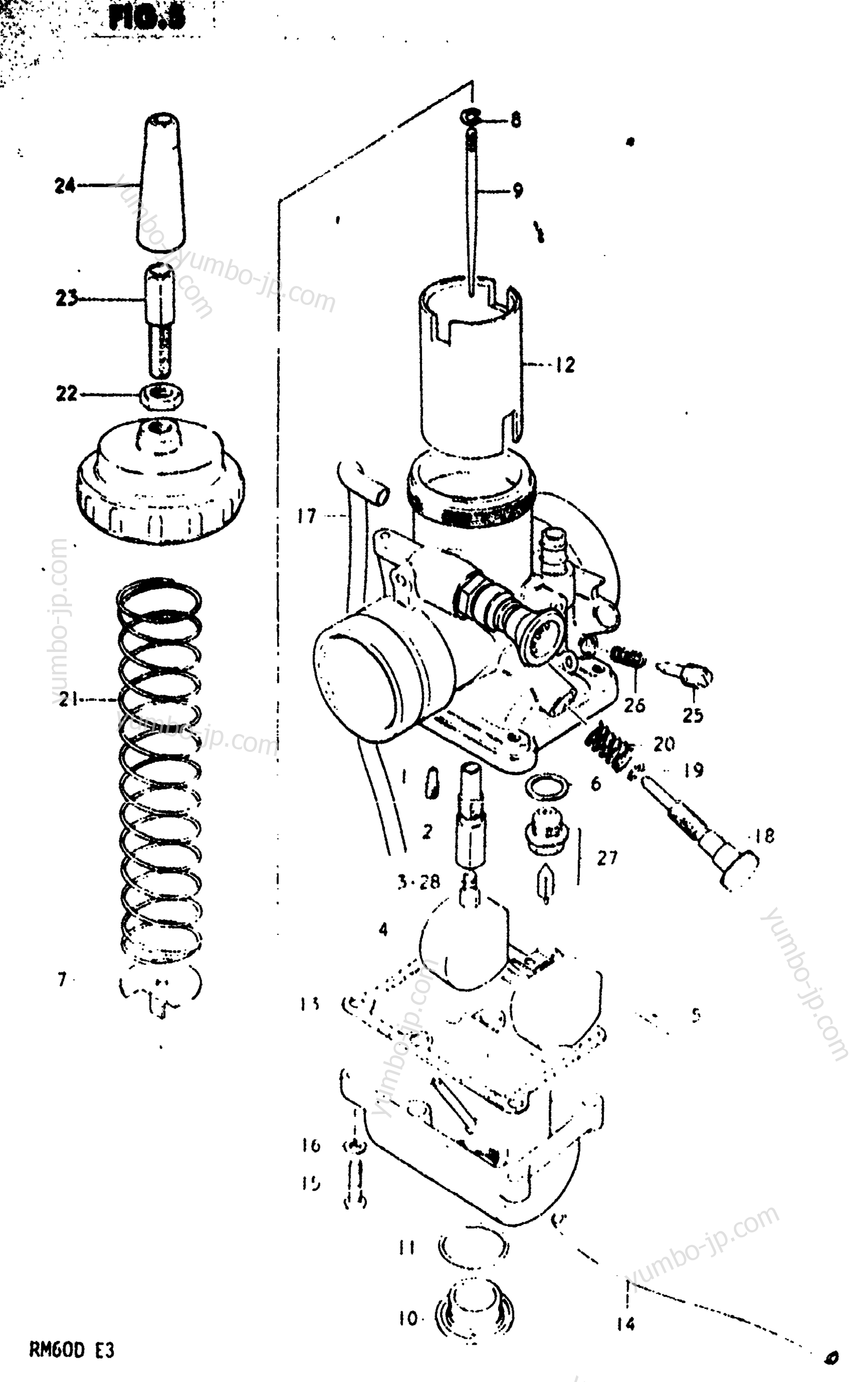 CARBURETOR for motorcycles SUZUKI RM60 1982 year