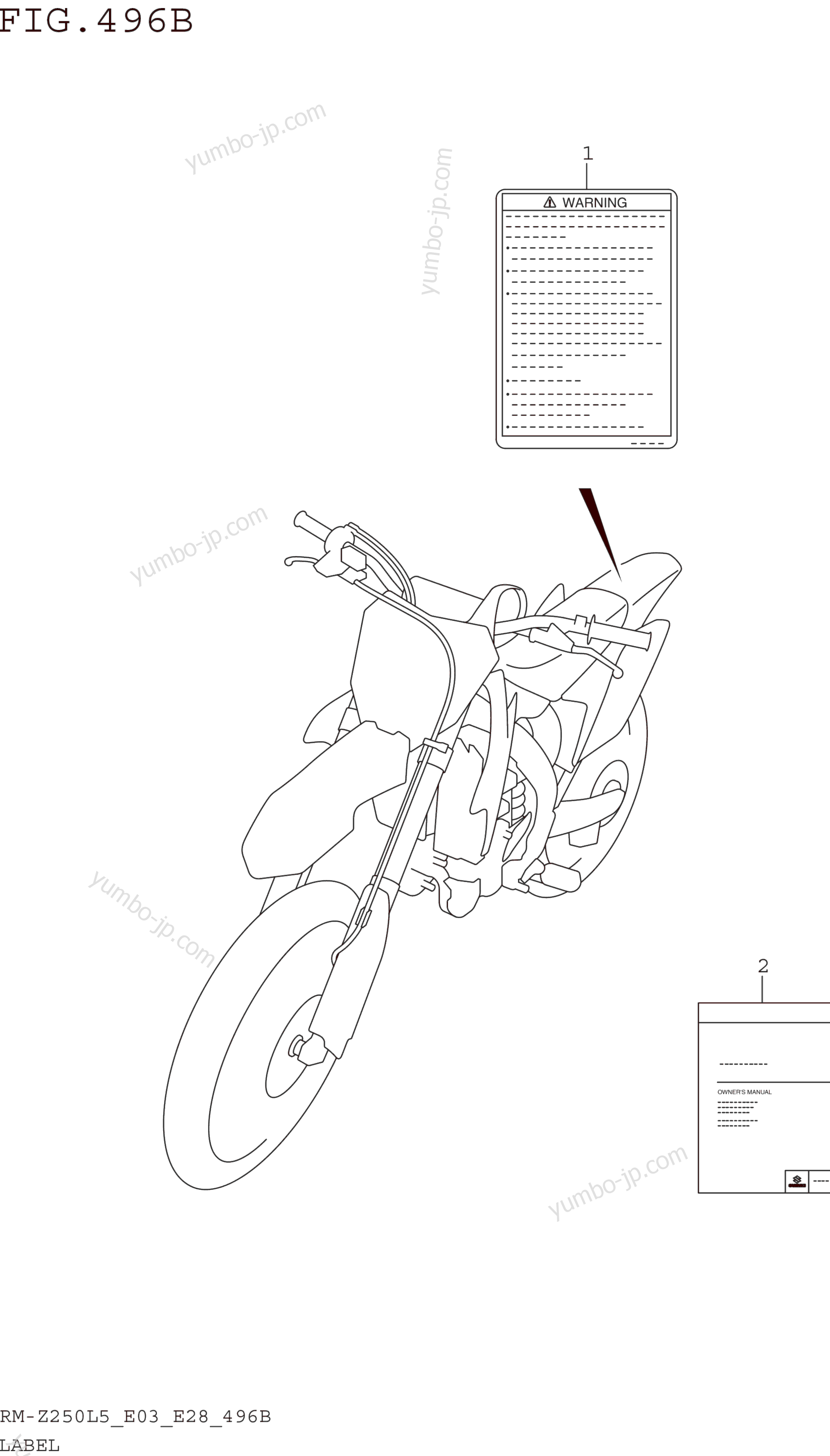 LABEL (RM-Z250L5 E28) для мотоциклов SUZUKI RM-Z250 2015 г.