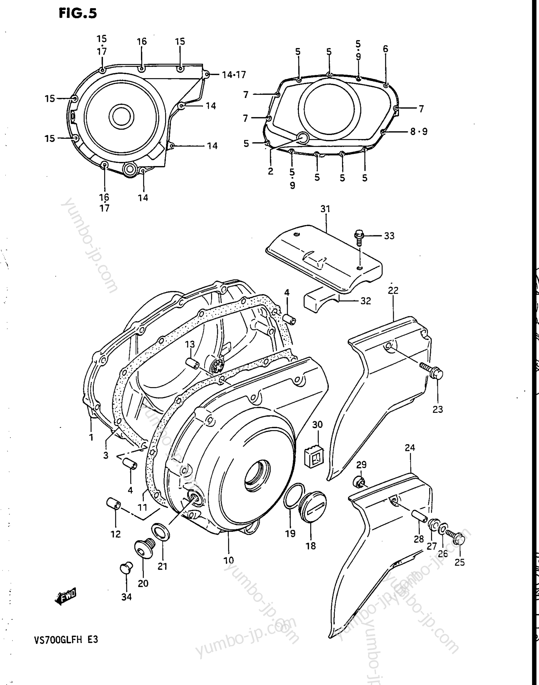 Крышка картера для мотоциклов SUZUKI Intruder (VS700GLP) 1986 г.