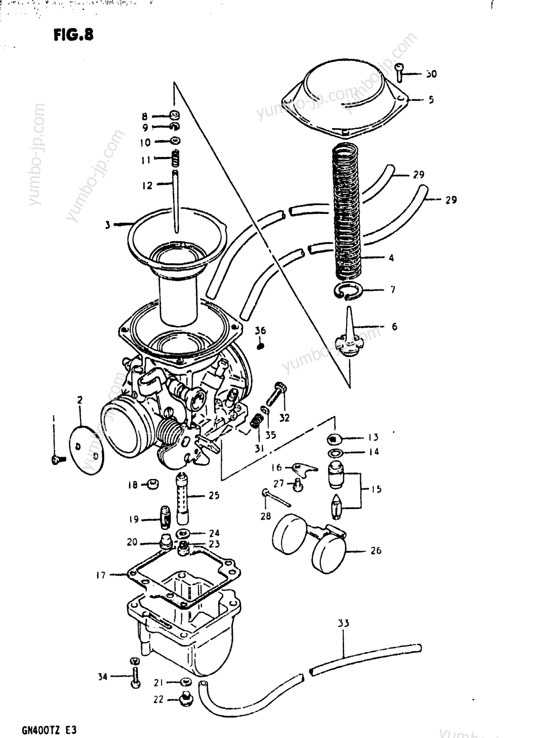 CARBURETOR for motorcycles SUZUKI GN400T 1982 year