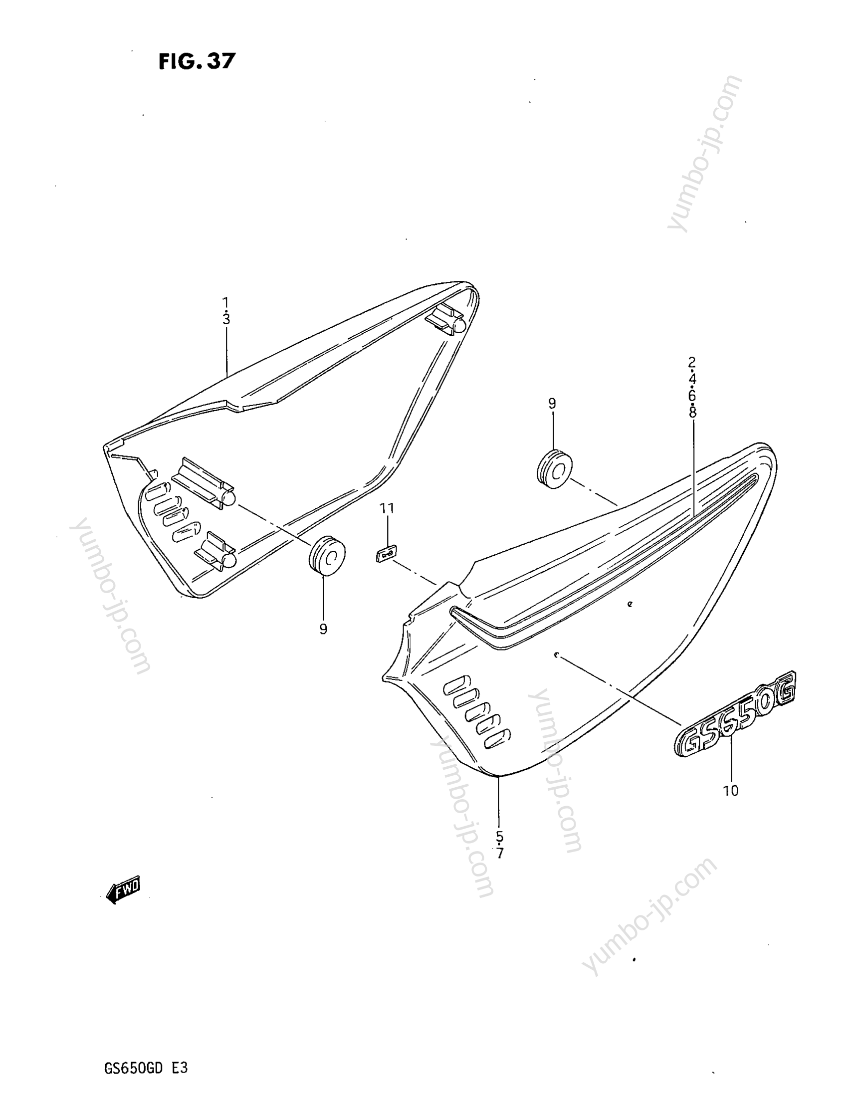 FRAME COVER for motorcycles SUZUKI GS650G 1983 year