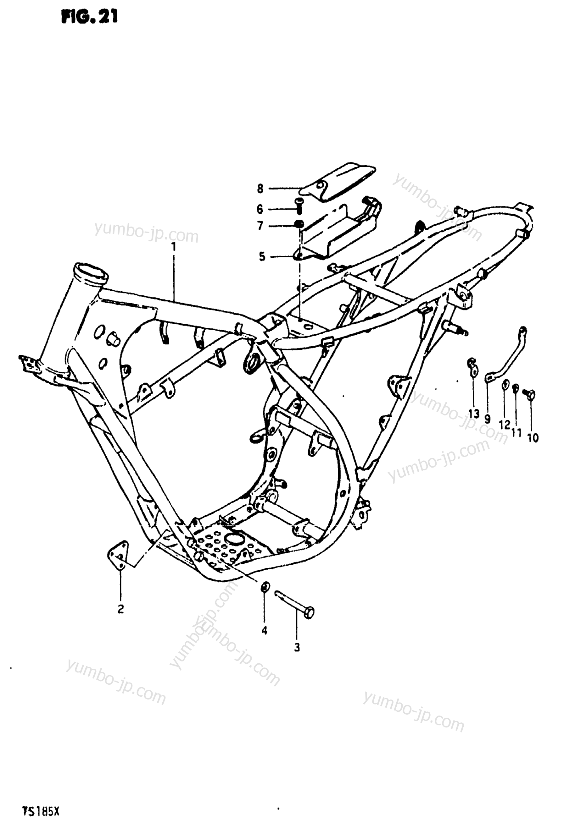 FRAME for motorcycles SUZUKI TS185 1981 year