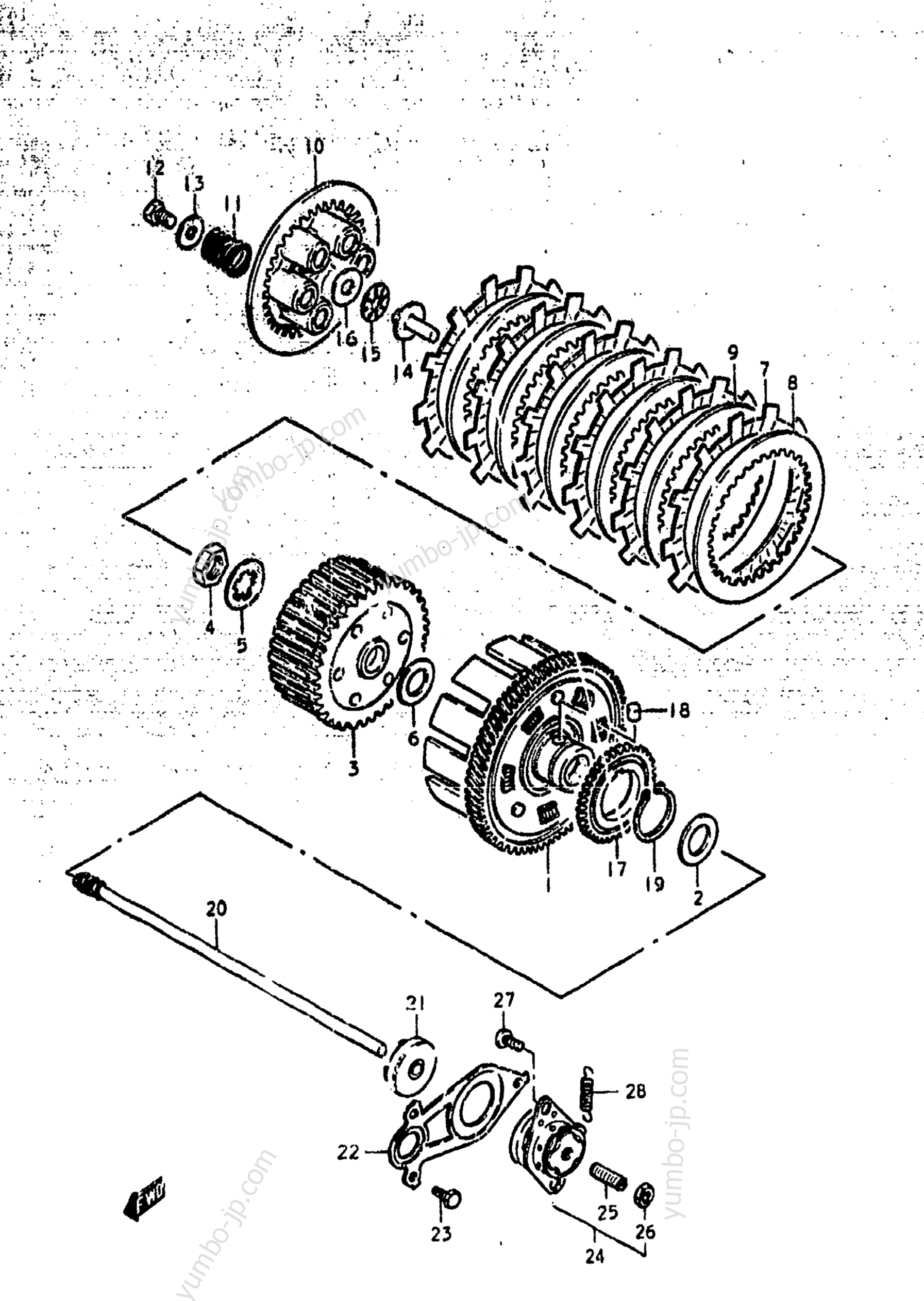Устройство сцепления для мотоциклов SUZUKI GS425L 1979 г.