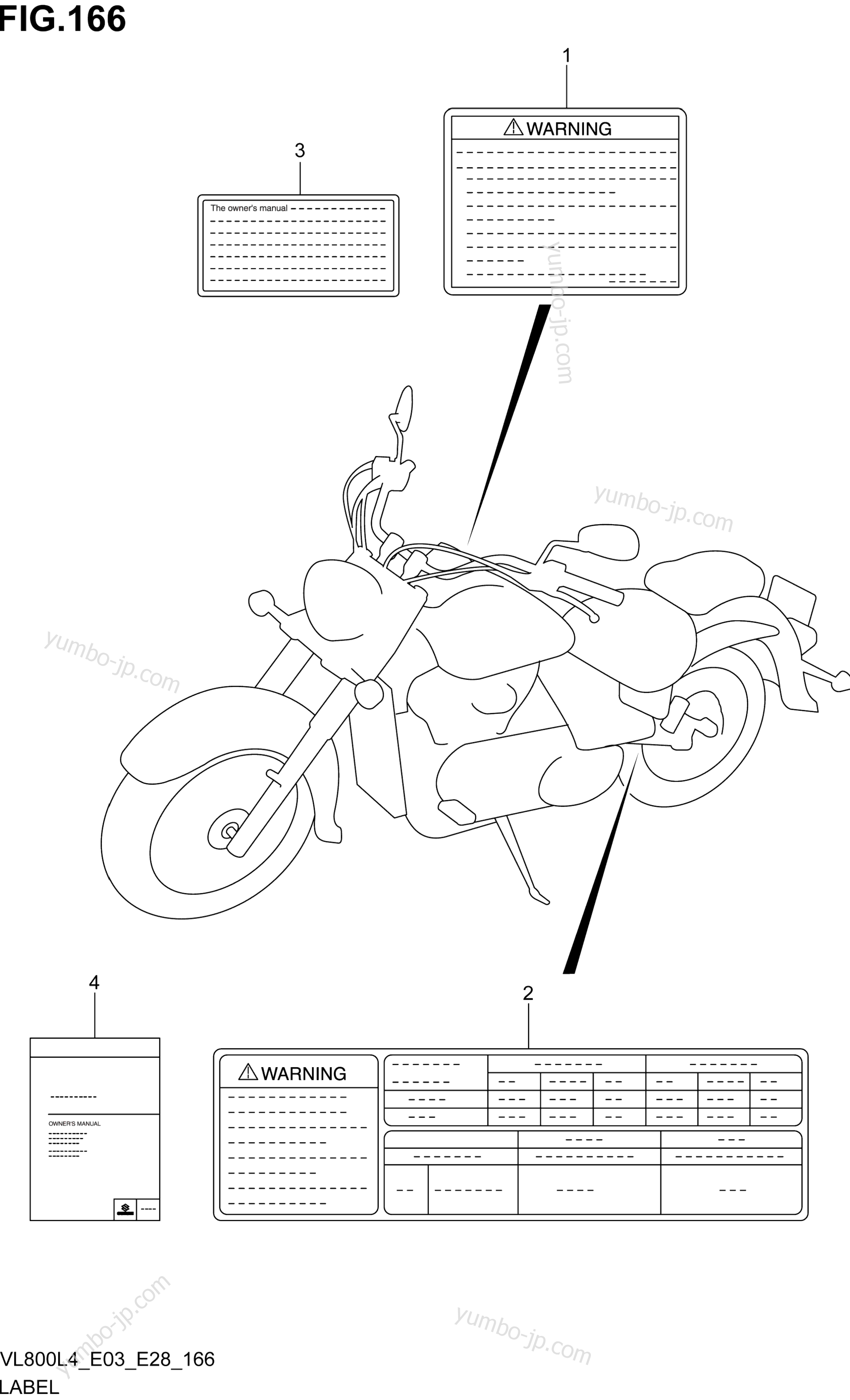 LABEL (VL800CL4 E03) for motorcycles SUZUKI VL800 2014 year