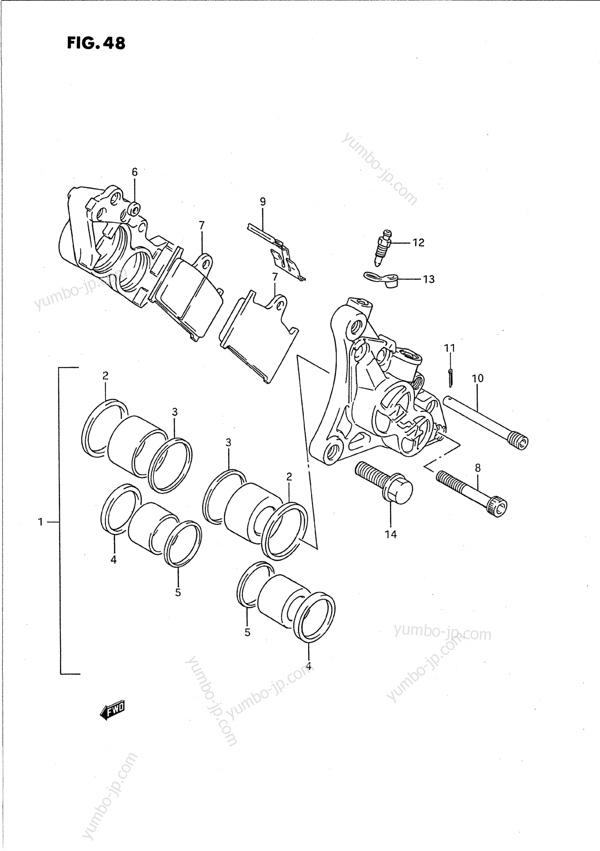 FRONT CALIPERS (MODEL P) для мотоциклов SUZUKI GSX-R750W 1993 г.