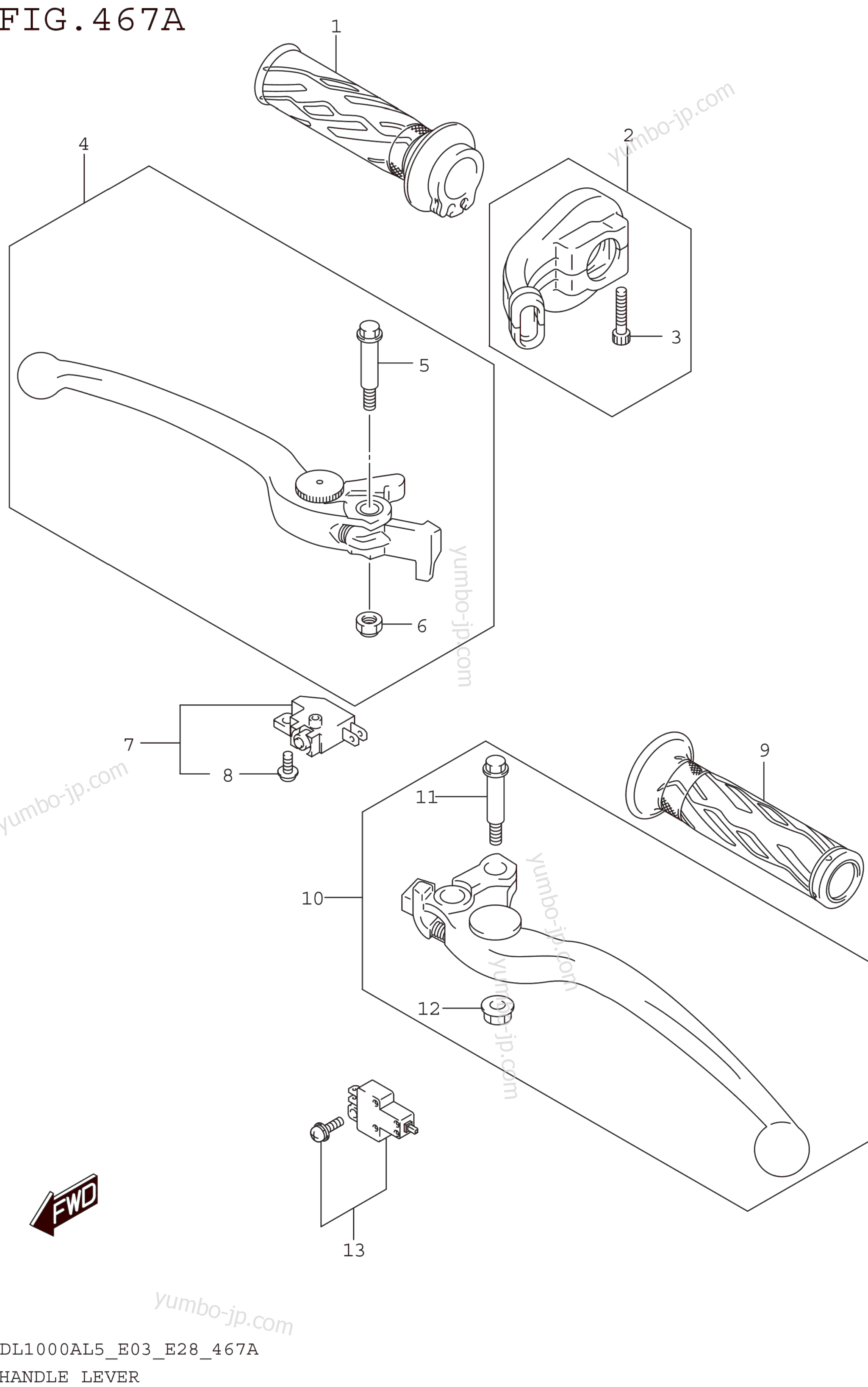 HANDLE LEVER для мотоциклов SUZUKI DL1000A 2015 г.