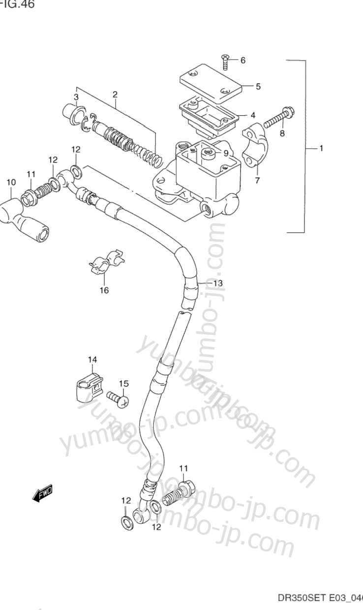 FRONT MASTER CYLINDER for motorcycles SUZUKI DR350SE 1992 year