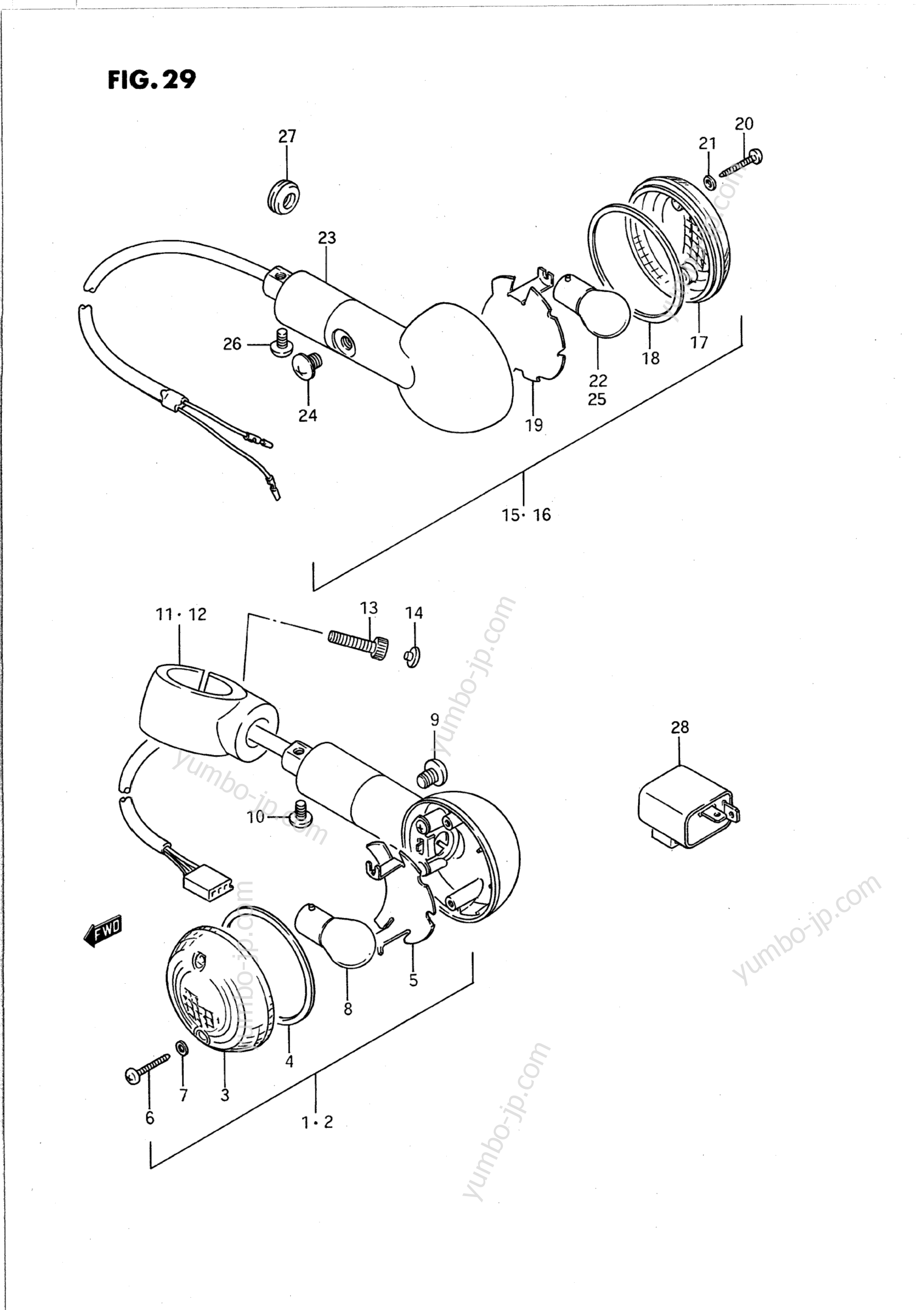 TURN SIGNAL LAMP для мотоциклов SUZUKI Intruder (VS1400GLP) 1989 г.