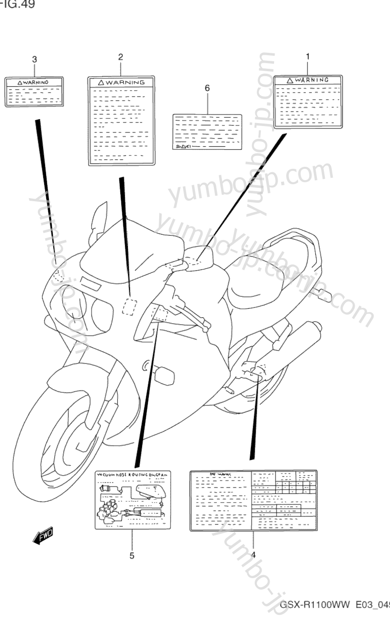 Эмблемы, наклейки для мотоциклов SUZUKI GSX-R1100W 1995 г.