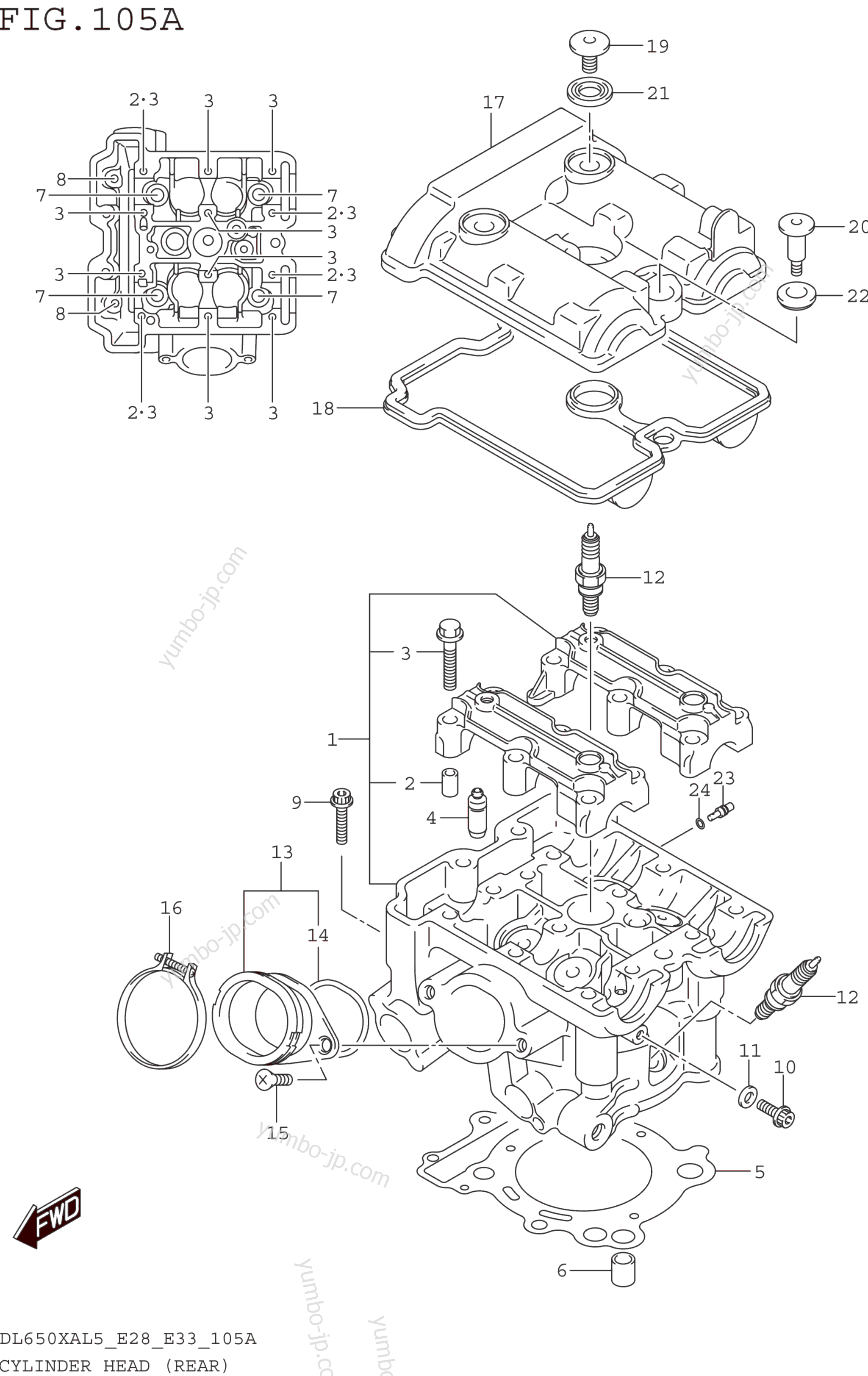 CYLINDER HEAD (REAR) для мотоциклов SUZUKI DL650XA 2015 г.