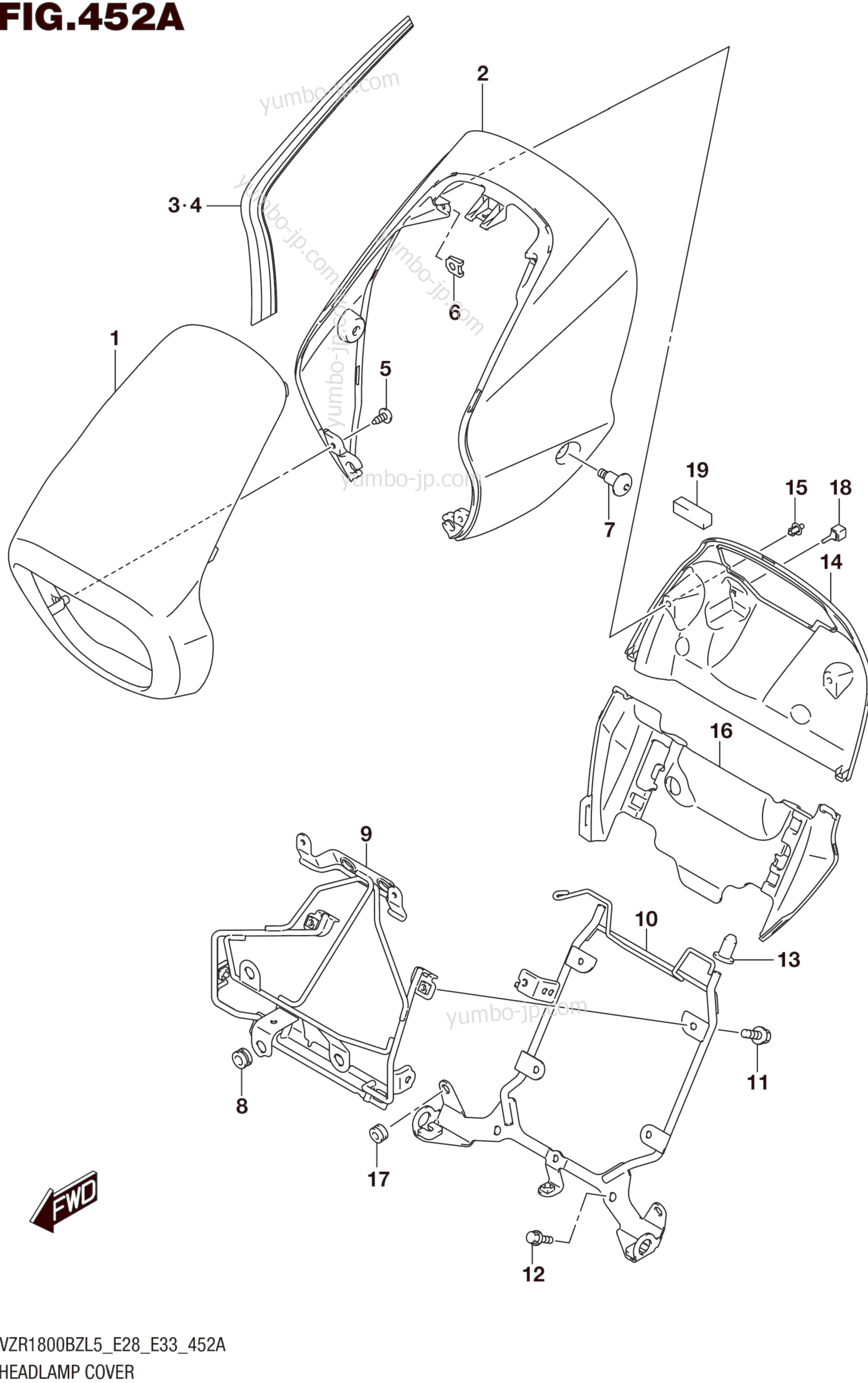 HEADLAMP COVER (VZR1800BZL5 E28) для мотоциклов SUZUKI VZR1800BZ 2015 г.