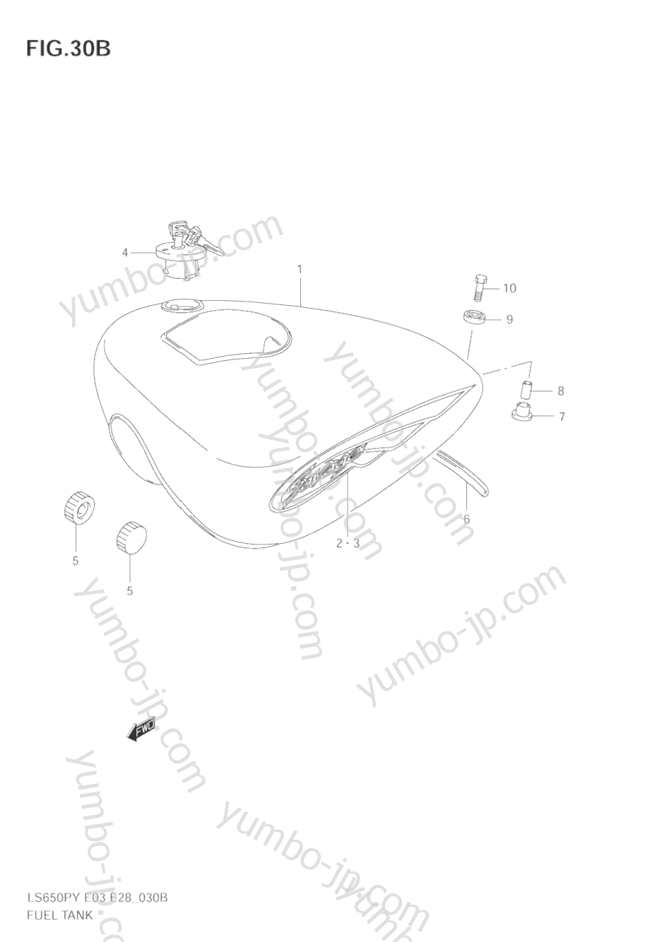 FUEL TANK (MODEL K2/K3) для мотоциклов SUZUKI Savage (LS650P) 2000 г.