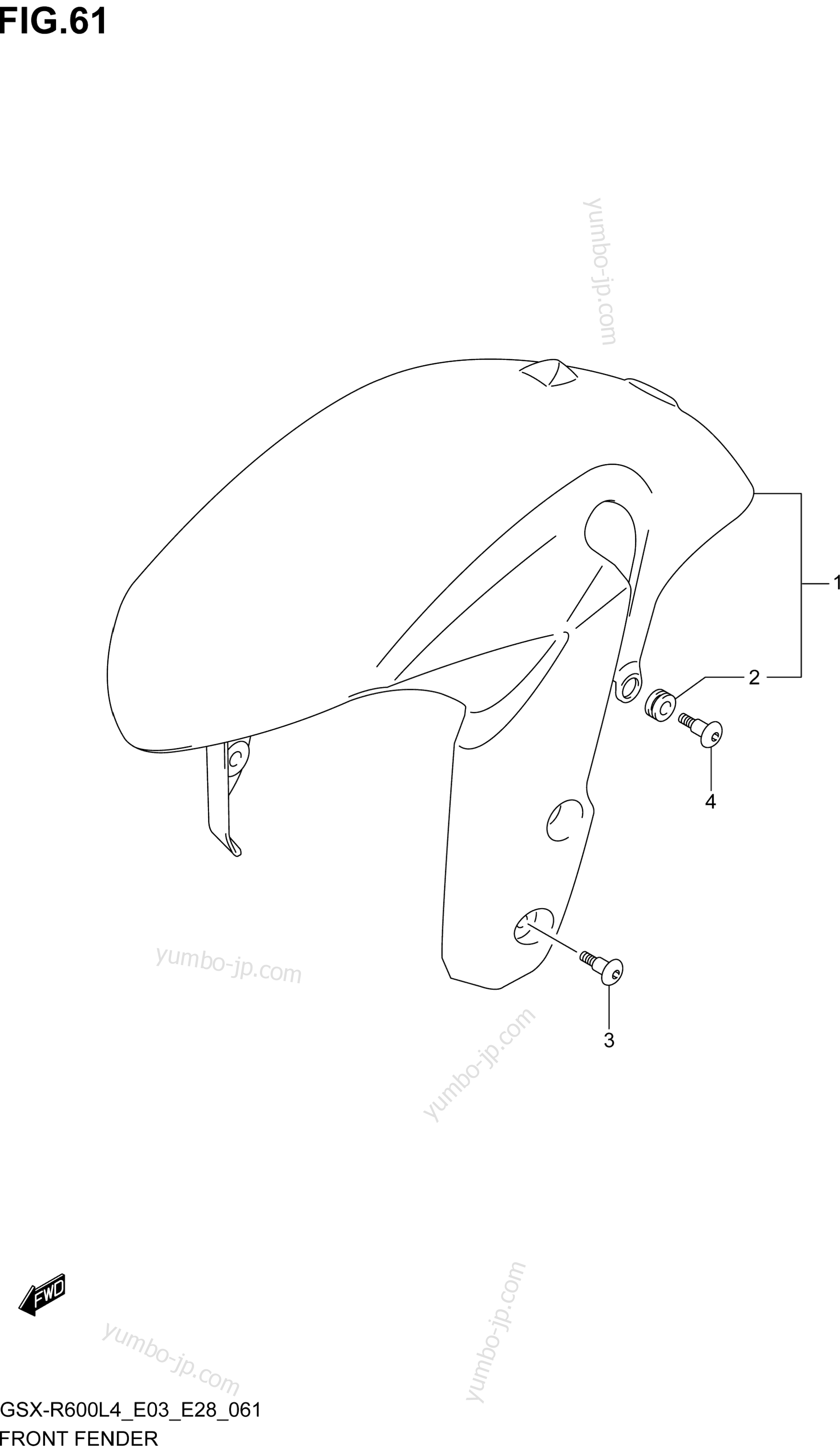 FRONT FENDER for motorcycles SUZUKI GSX-R600 2014 year