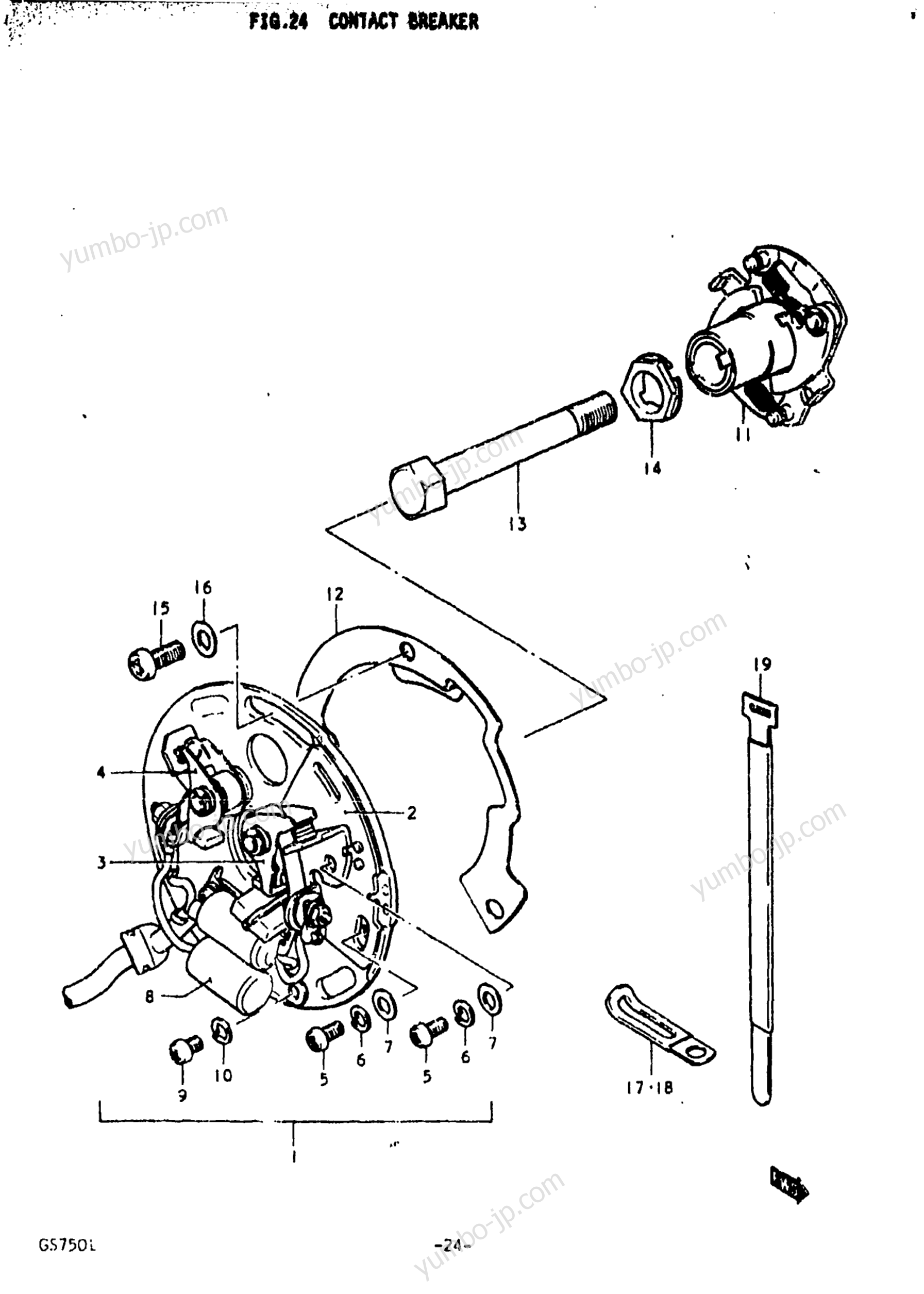 CONTACT BREAKER for motorcycles SUZUKI GS750L 1979 year