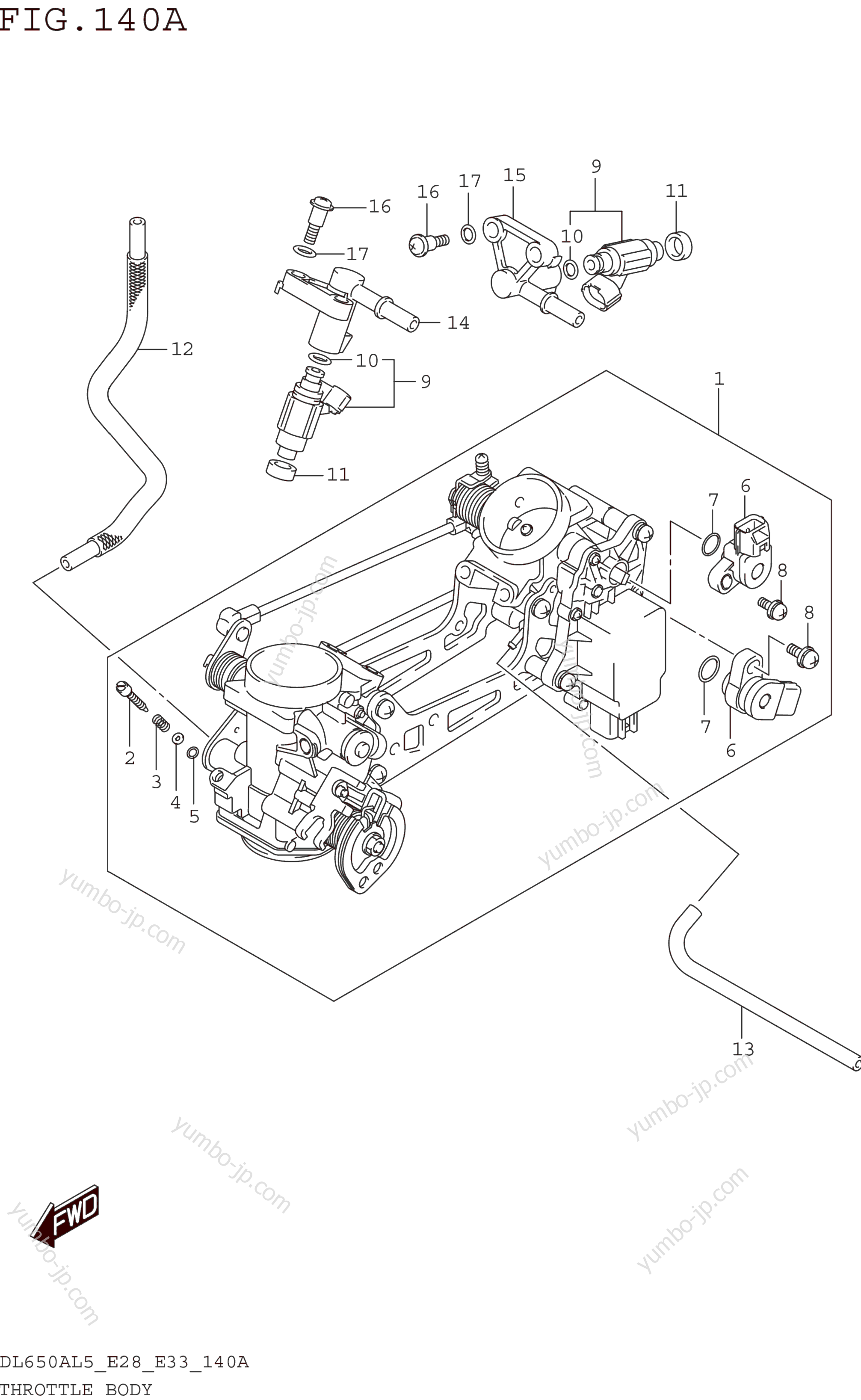 THROTTLE BODY (DL650AL5 E28) для мотоциклов SUZUKI DL650A 2015 г.