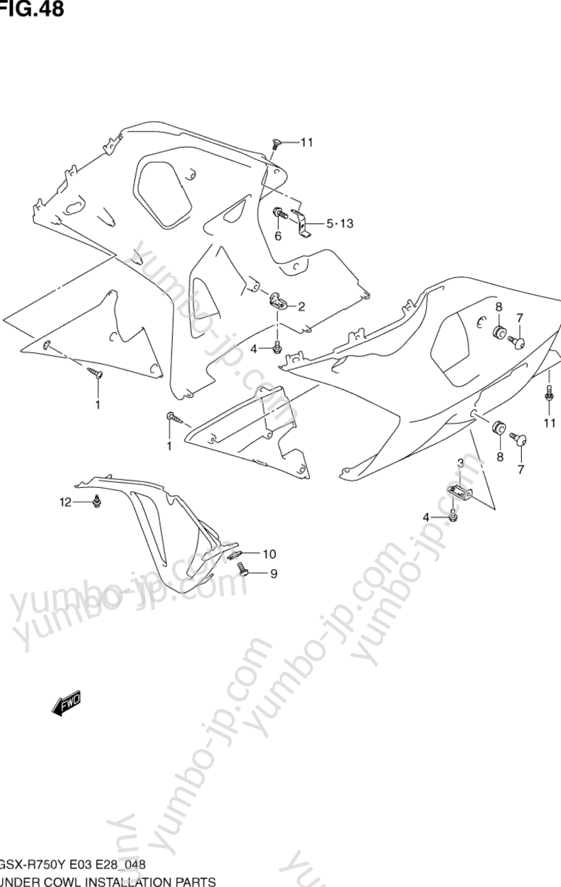 INSTALLATION PARTS (2) для мотоциклов SUZUKI GSX-R750 2001 г.
