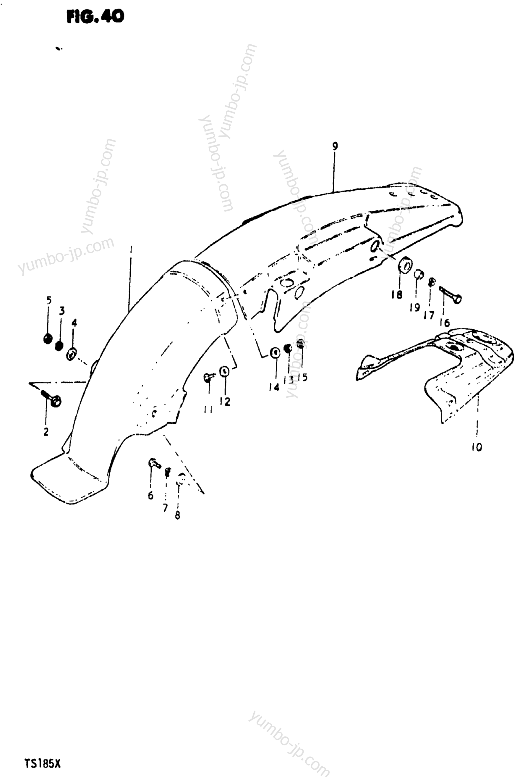 YUMBO | spare parts catalog for мотоцикла SUZUKI TS185 1980