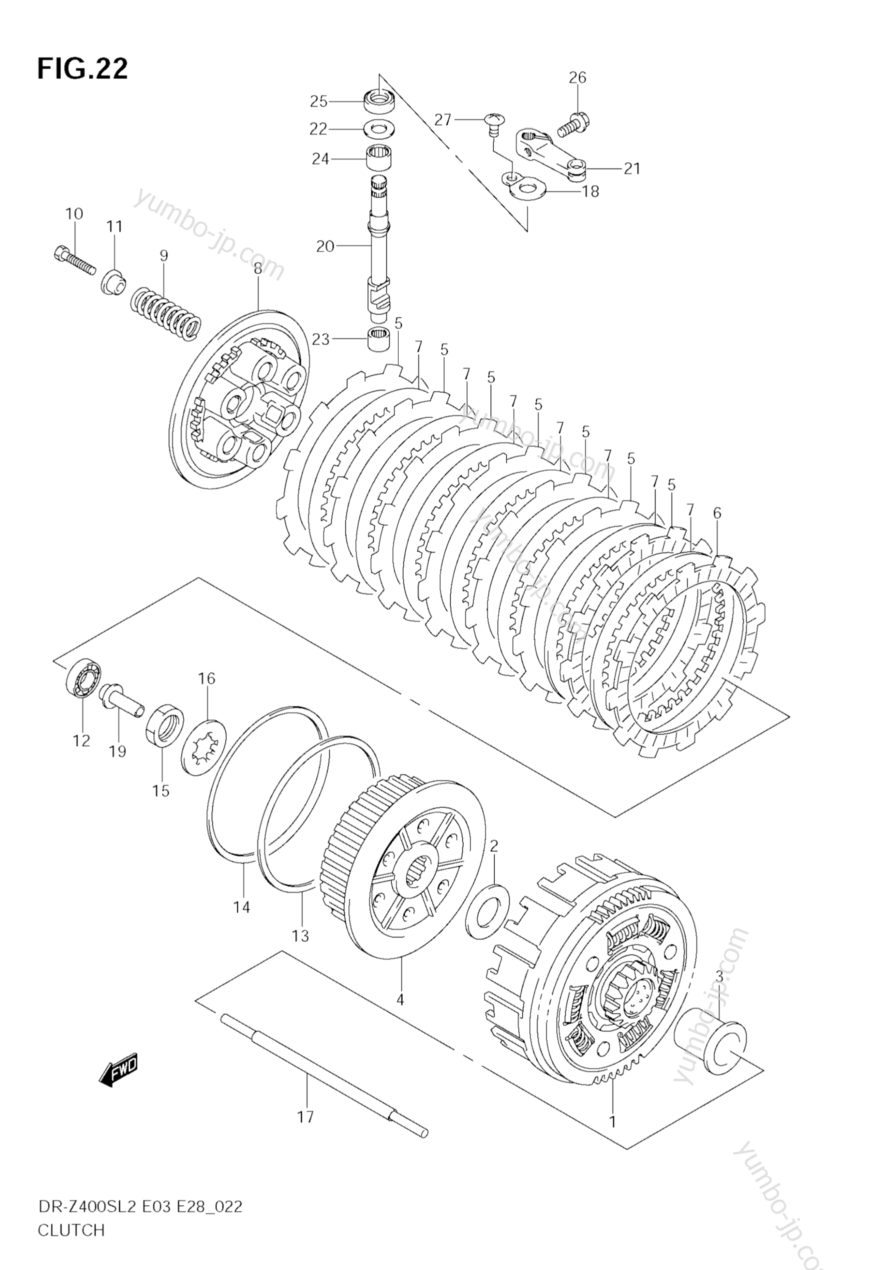 CLUTCH for motorcycles SUZUKI DR-Z400S 2012 year