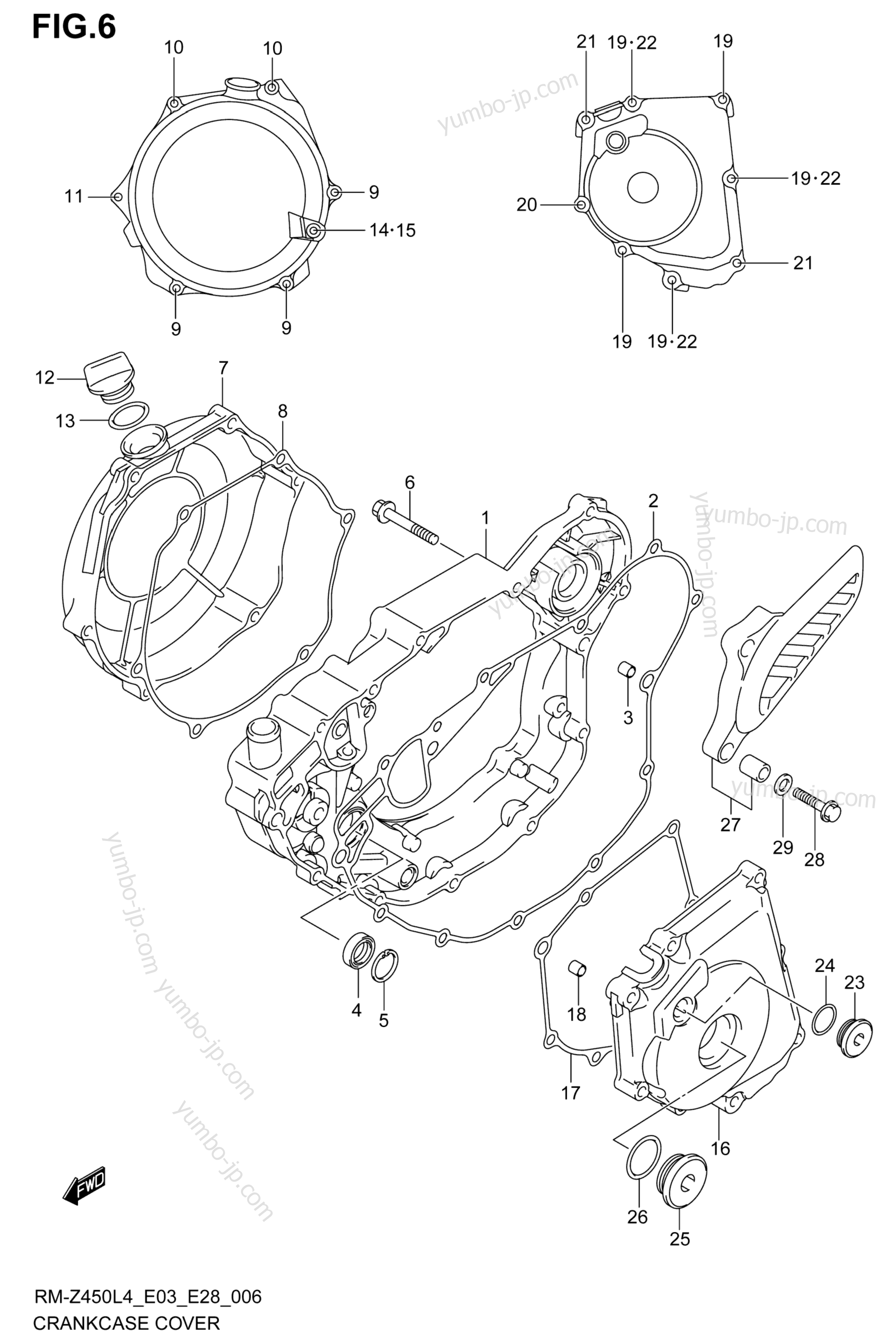 CRANKCASE COVER for motorcycles SUZUKI RM-Z450 2014 year