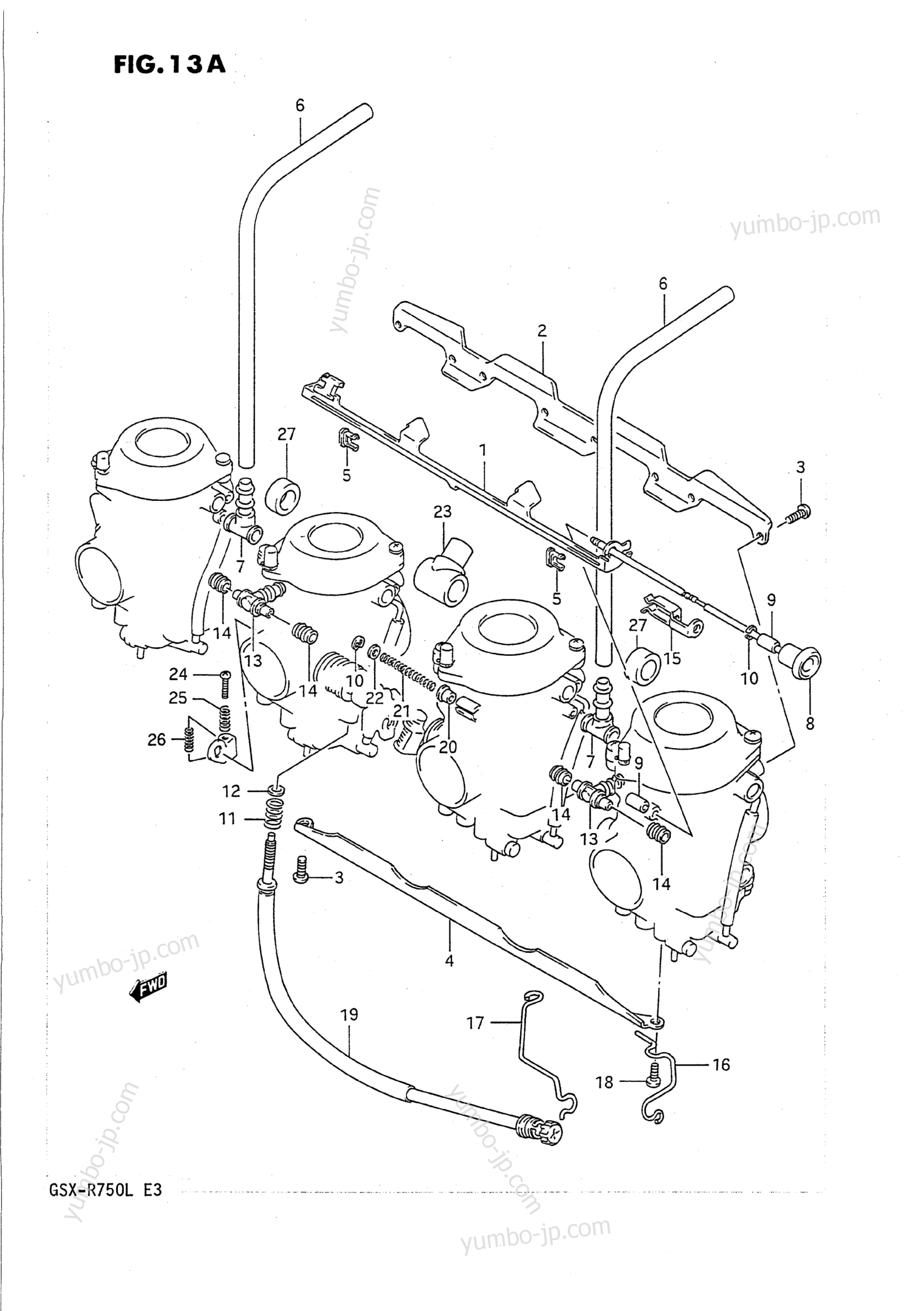 CARBURETOR FITTINGS (MODEL L для мотоциклов SUZUKI GSX-R750 1989 г.