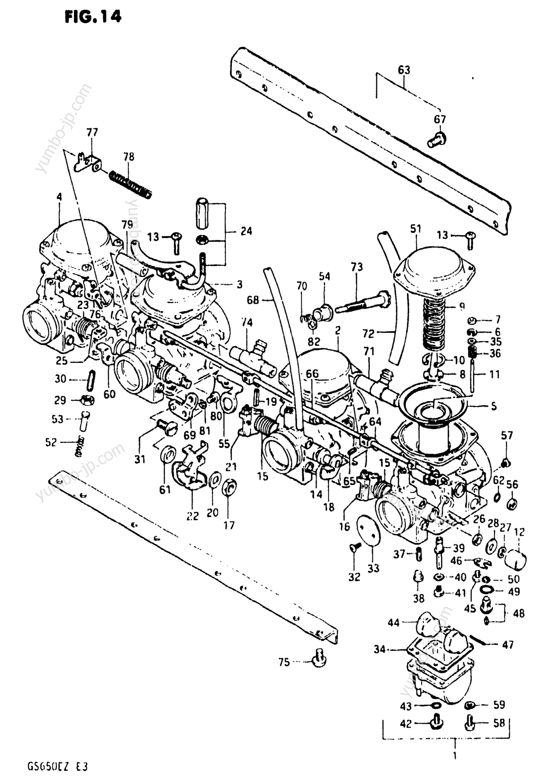 CARBURETOR (MODEL Z) for motorcycles SUZUKI GS650E 1981 year