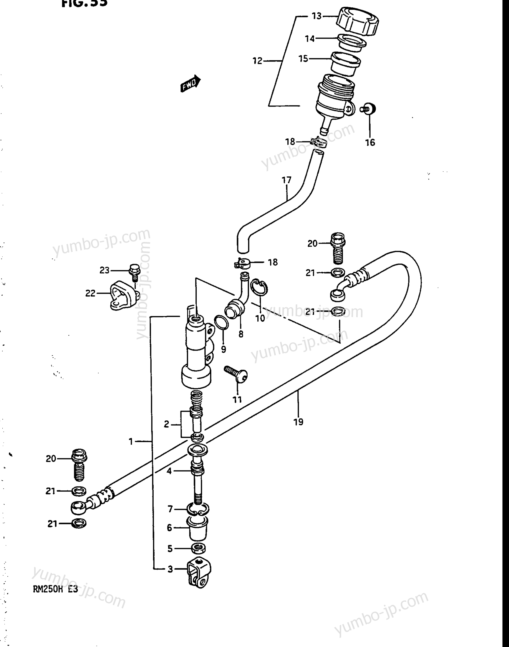 REAR MASTER CYLINDER (MODEL H) for motorcycles SUZUKI RM250 1987 year