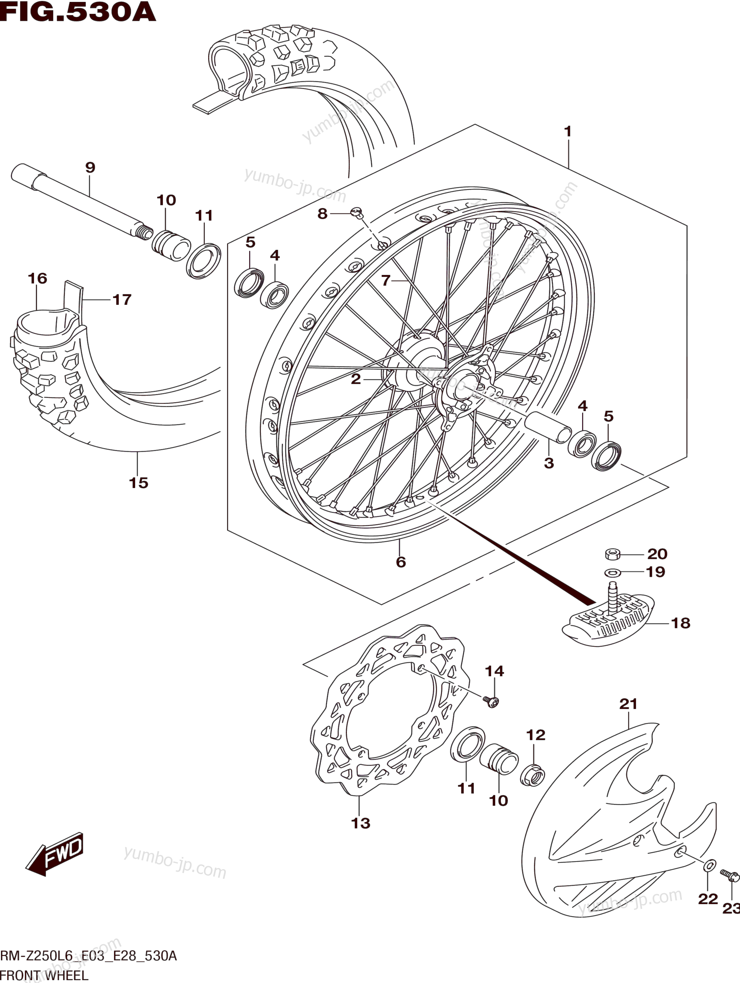 FRONT WHEEL for motorcycles SUZUKI RM-Z250 2016 year