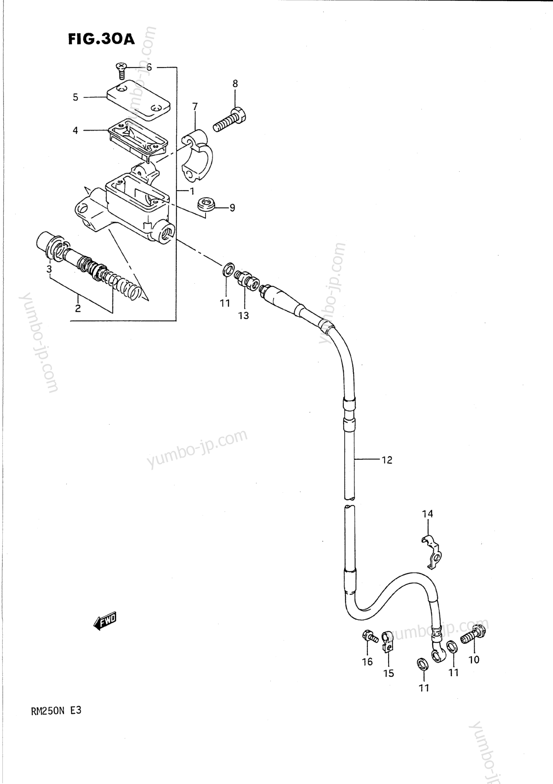 FRONT MASTER CYLINDER (MODEL N) for motorcycles SUZUKI RM250 1989 year