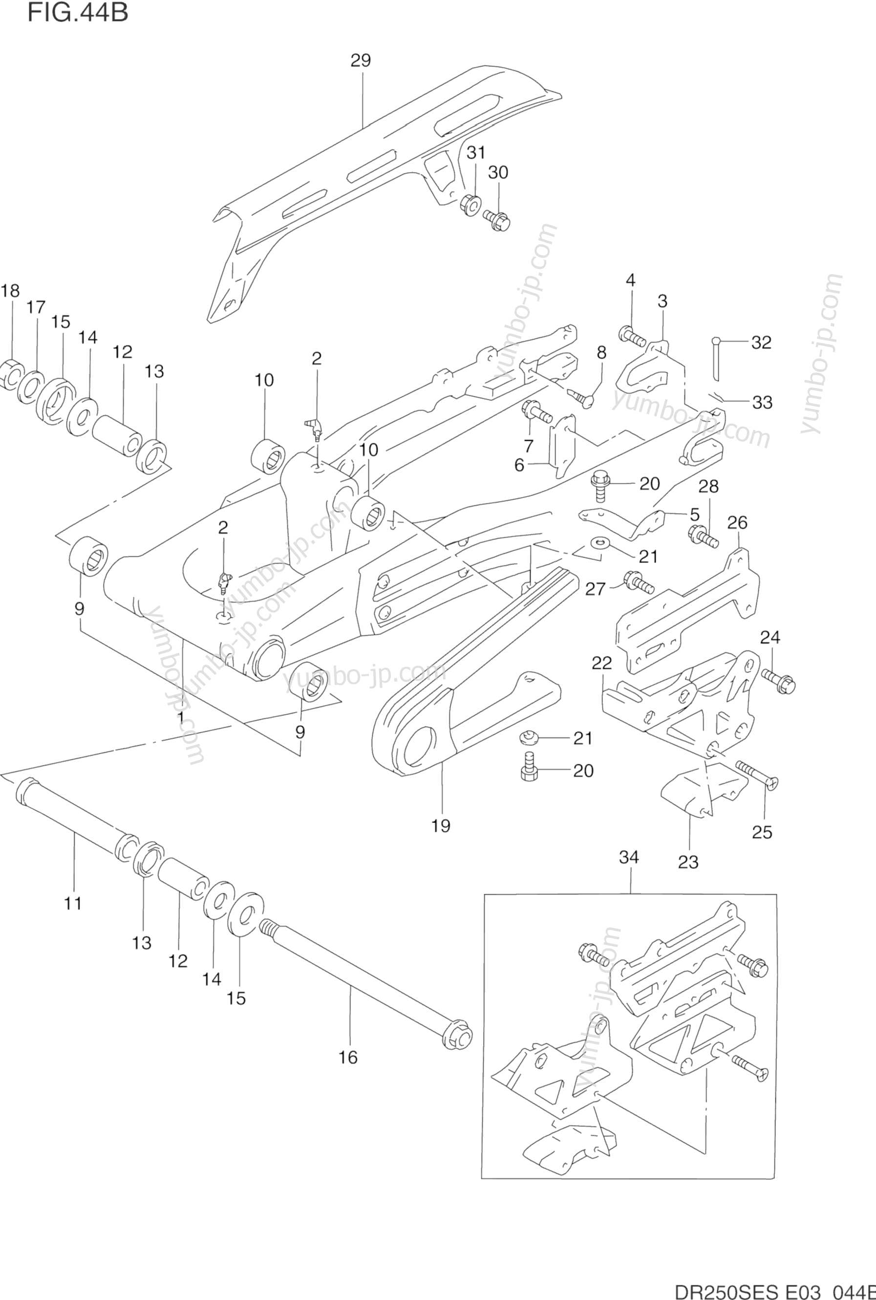 REAR SWINGING ARM (MODEL R/S) для мотоциклов SUZUKI DR250SE 1994 г.