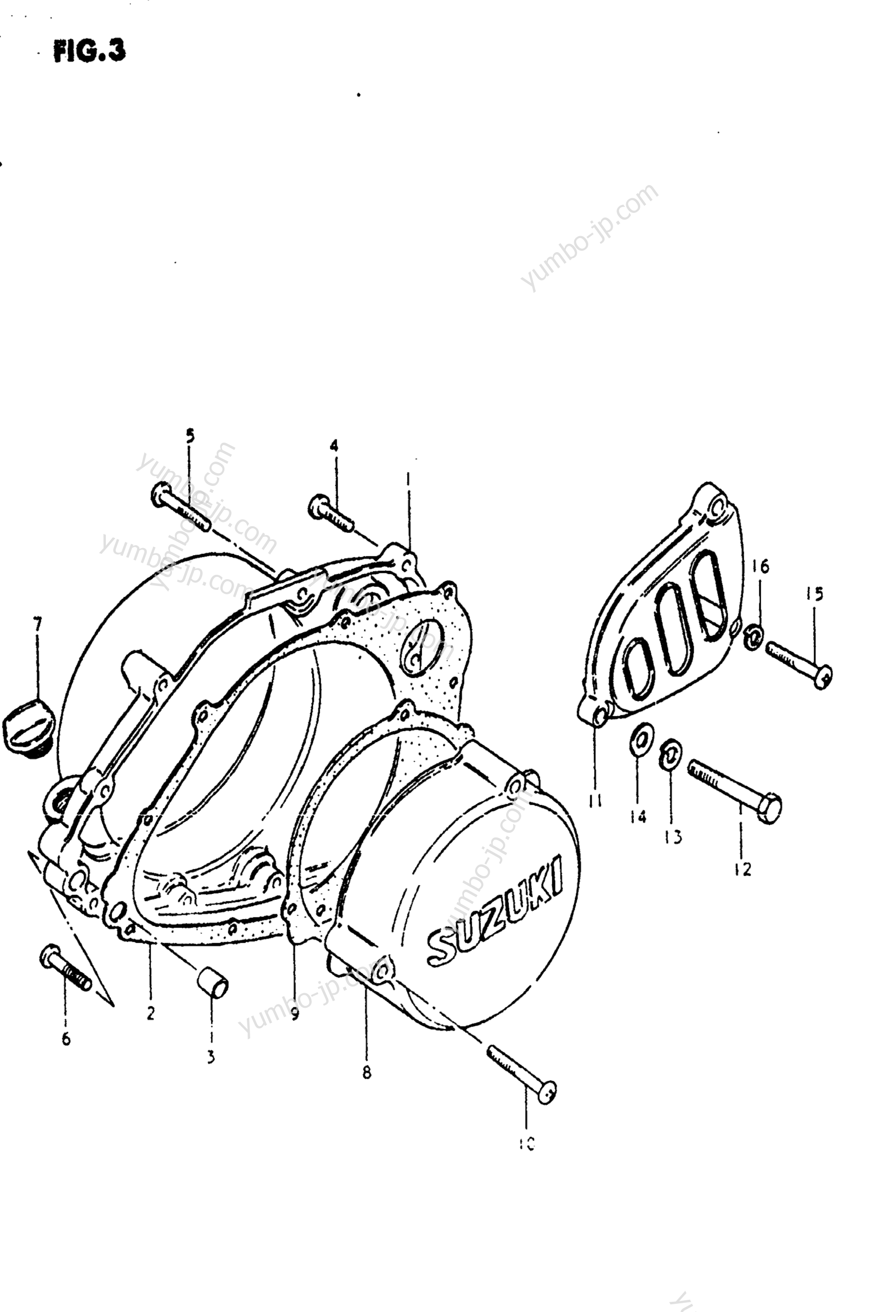 Крышка картера для мотоциклов SUZUKI PE400 1980 г.