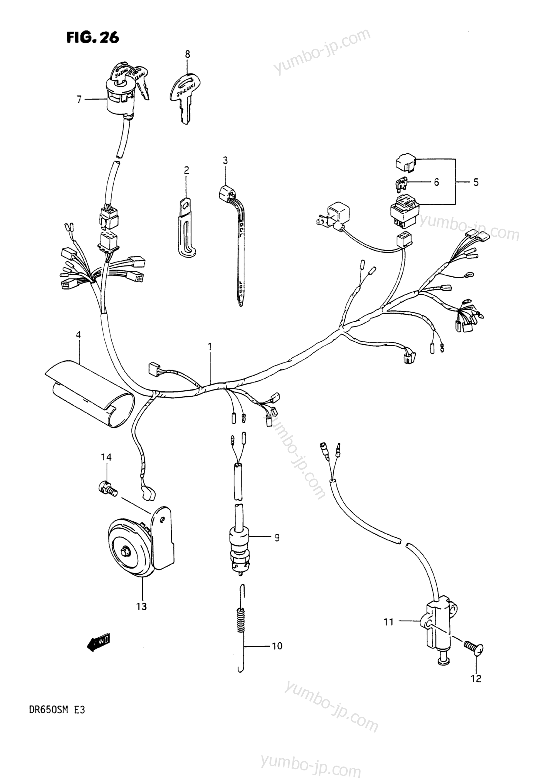 WIRING HARNESS for motorcycles SUZUKI DR650S 1990 year