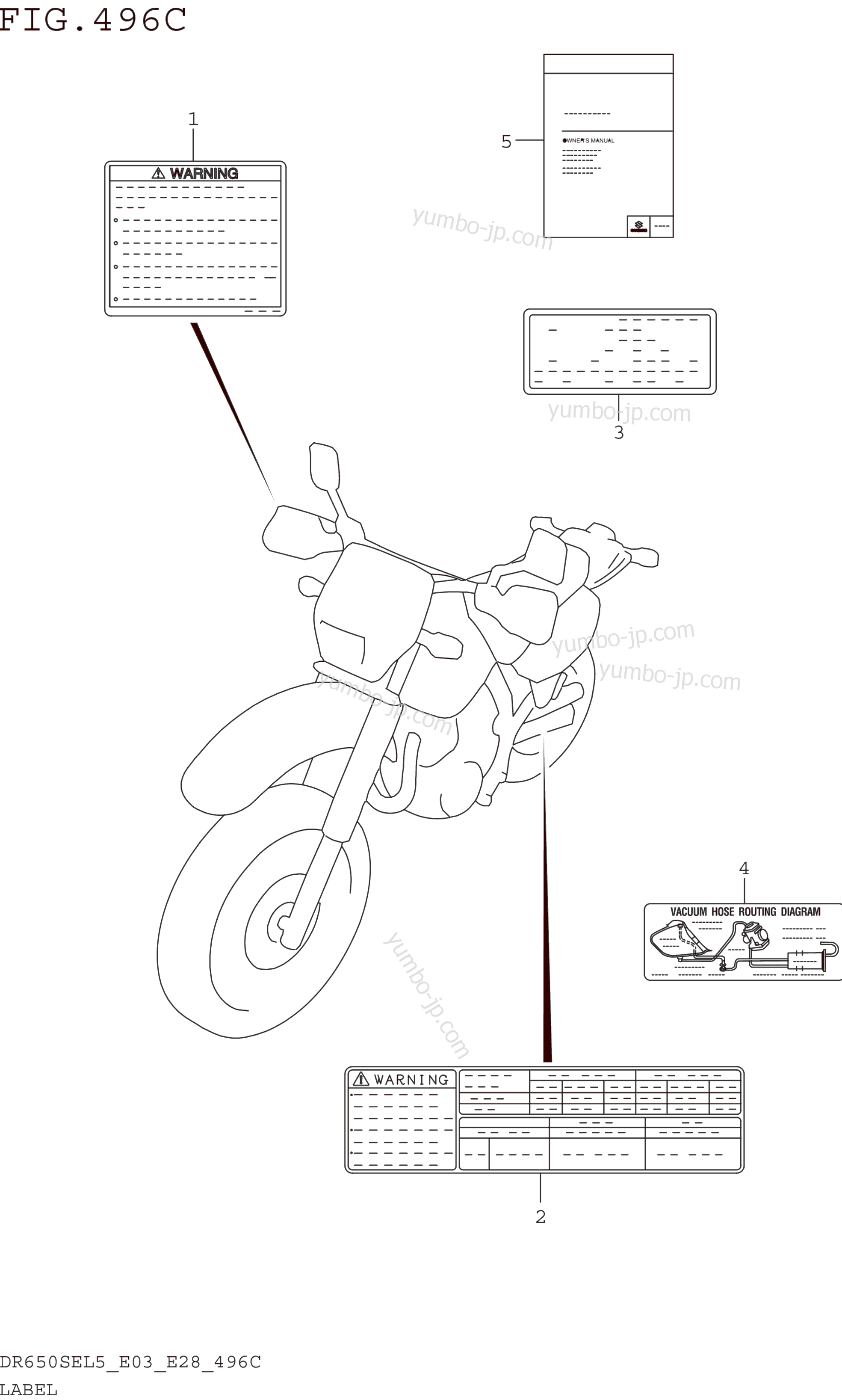 LABEL (DR650SEL5 E33) для мотоциклов SUZUKI DR650SE 2015 г.