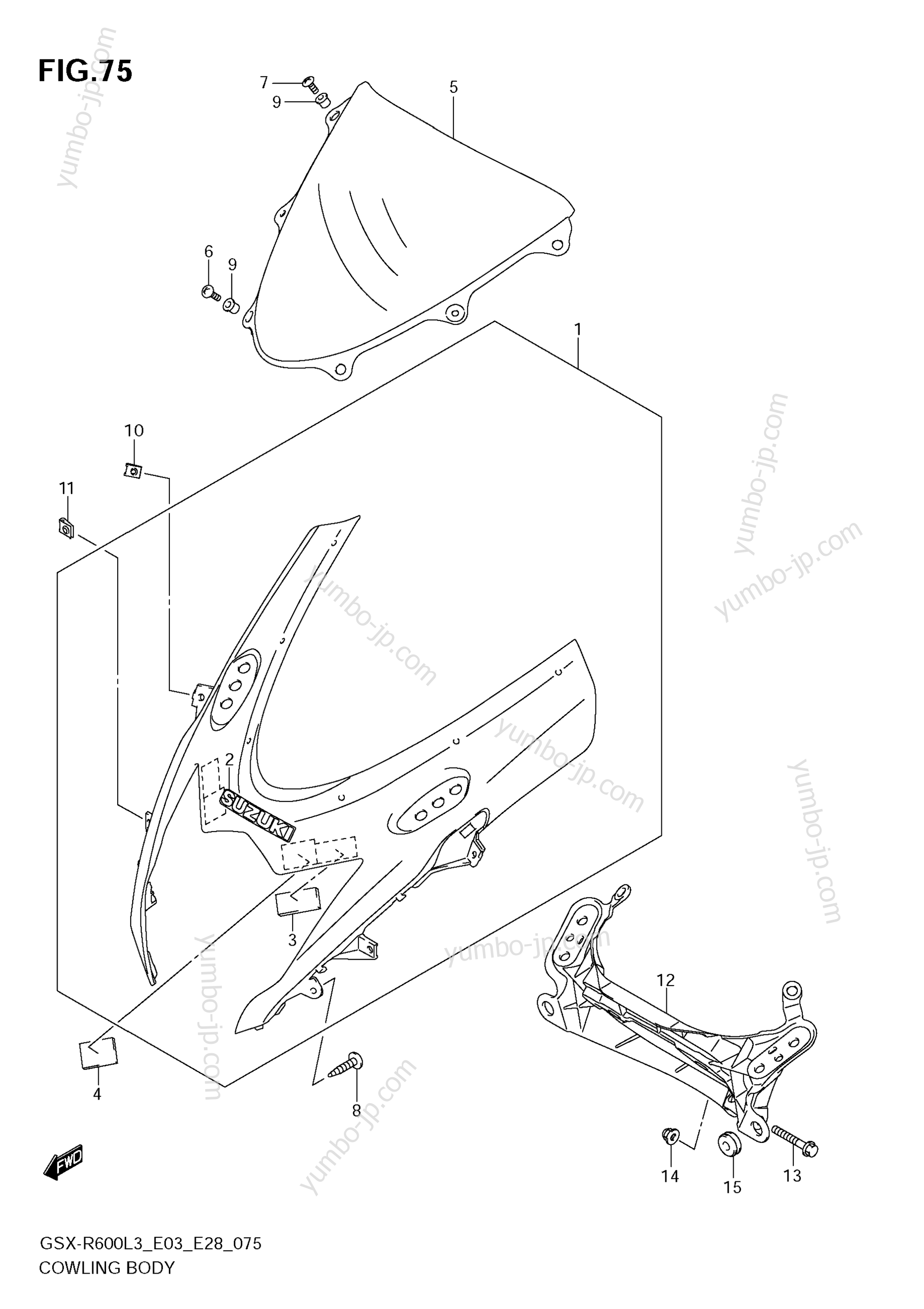 COWLING BODY for motorcycles SUZUKI GSX-R600 2013 year