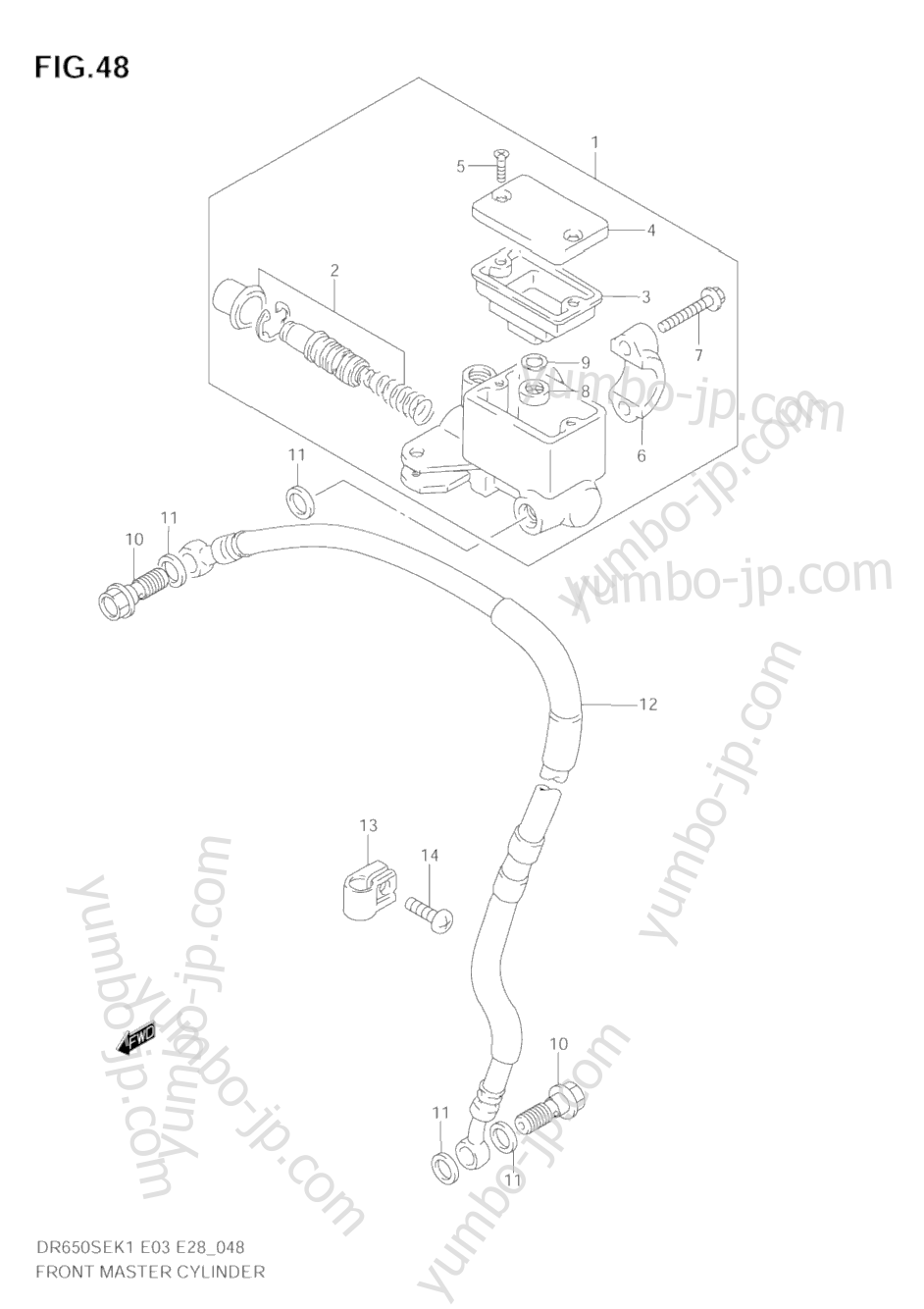 FRONT MASTER CYLINDER for motorcycles SUZUKI DR650SE 2005 year