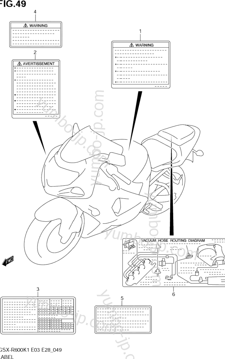 Эмблемы, наклейки для мотоциклов SUZUKI GSX-R600 2002 г.