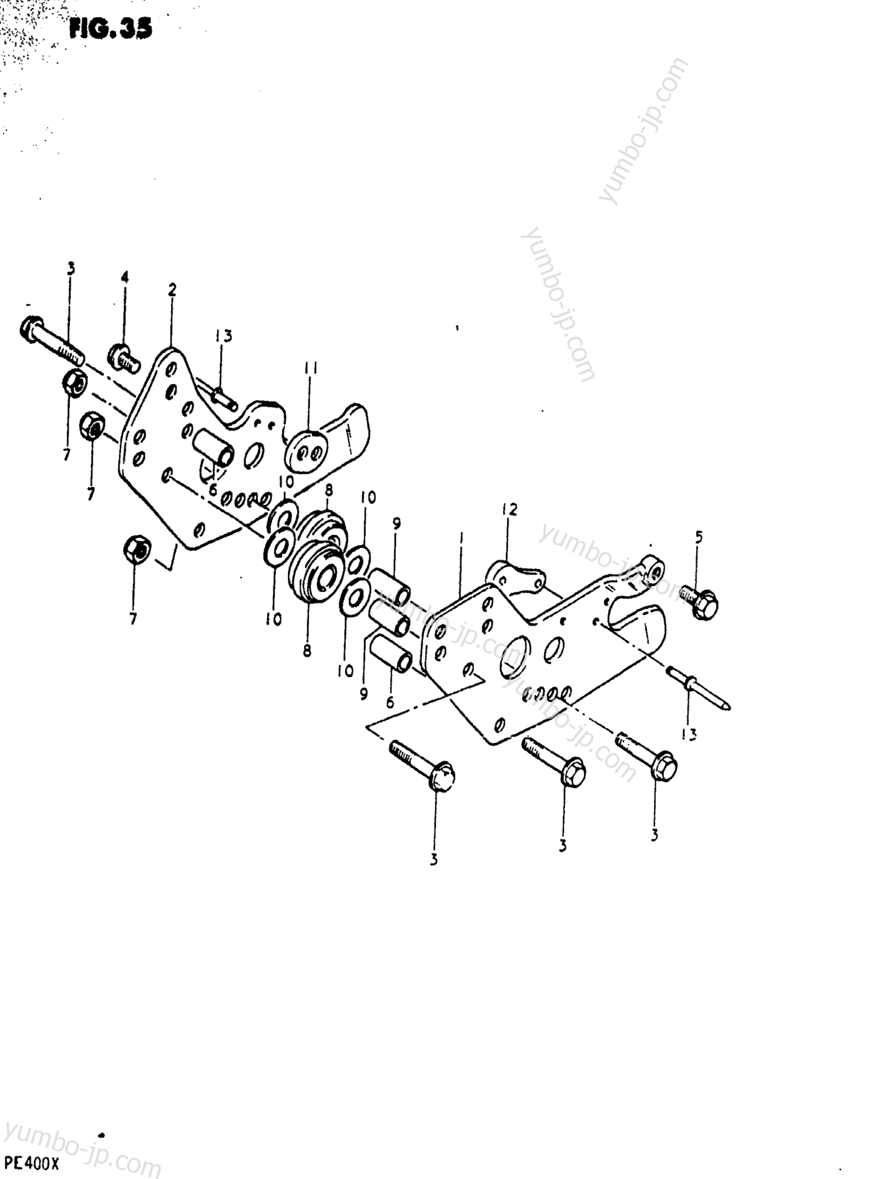 CHAIN GUIDE (PE400T) for motorcycles SUZUKI PE400 1981 year