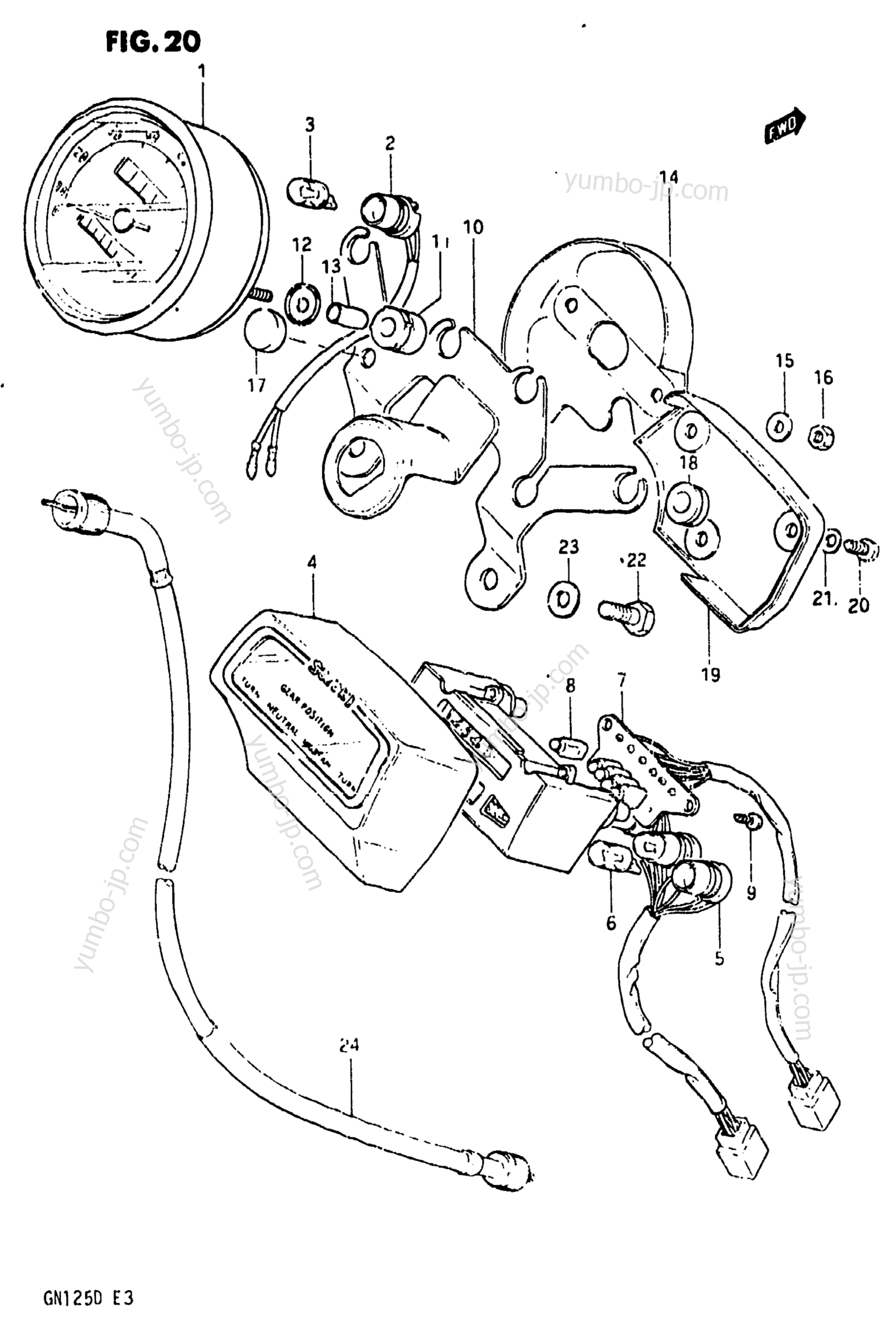 SPEEDOMETER для мотоциклов SUZUKI GN125 1983 г.