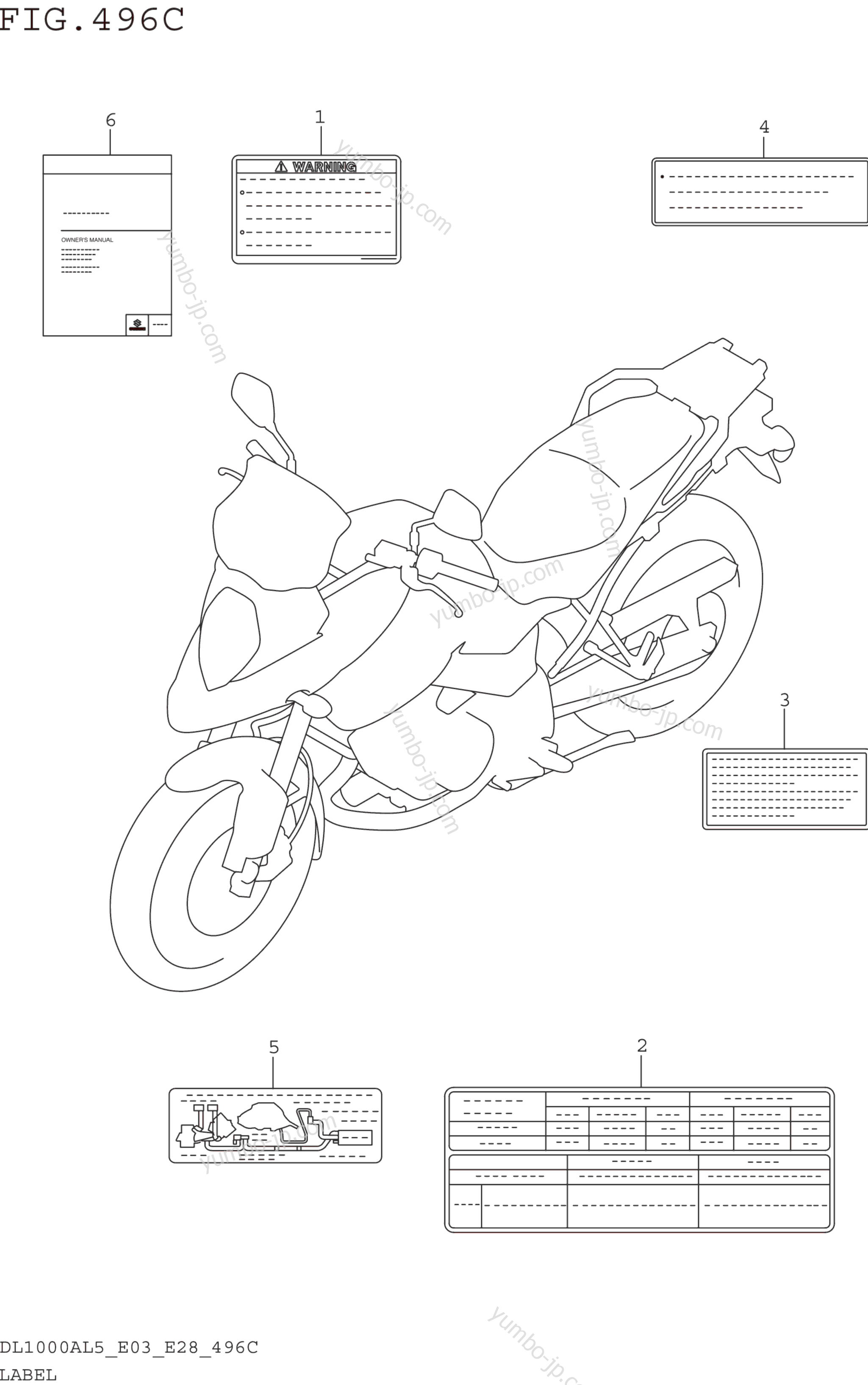 LABEL (DL1000AL5 E33) for motorcycles SUZUKI DL1000A 2015 year
