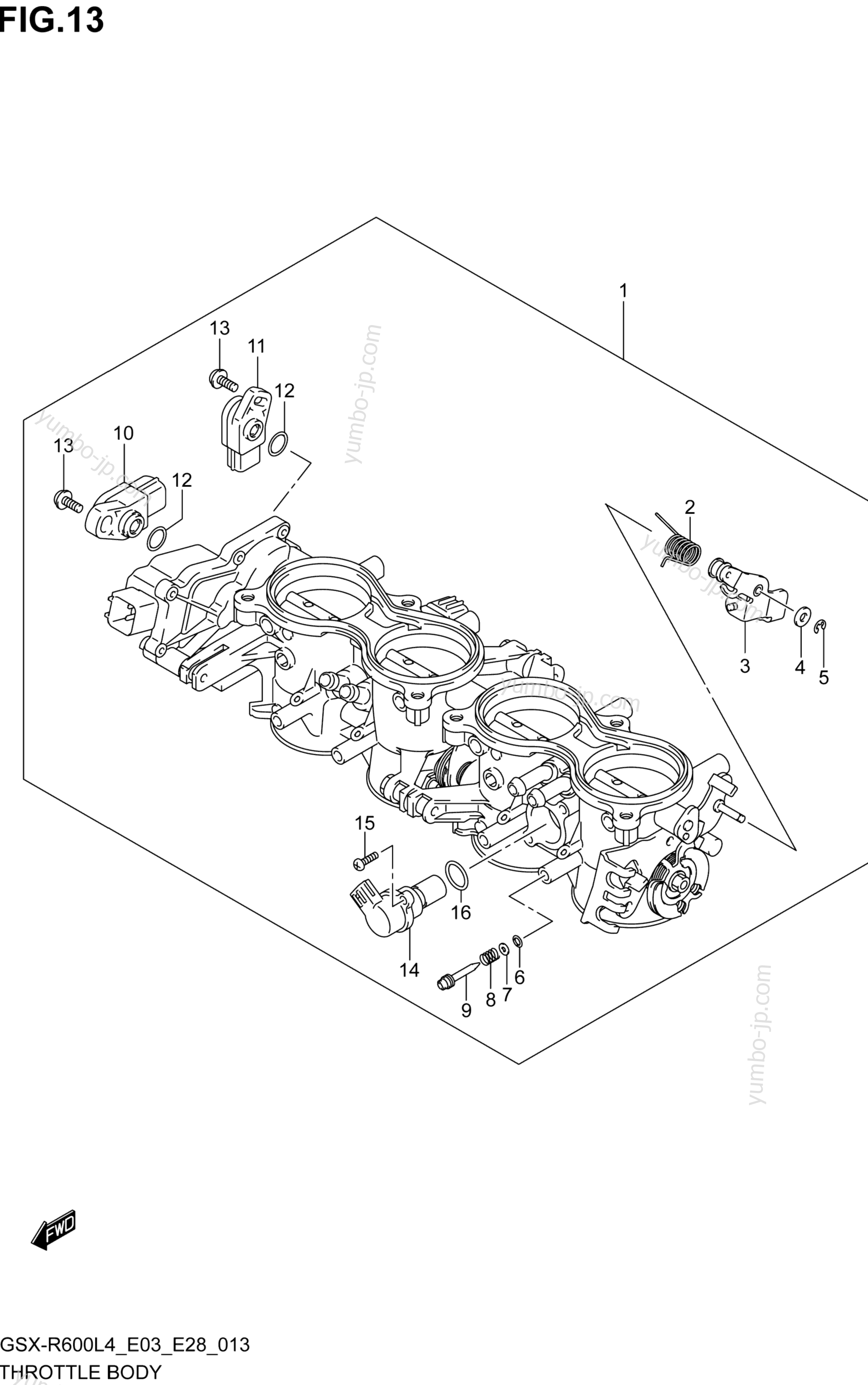 THROTTLE BODY (GSX-R600L4 E33) для мотоциклов SUZUKI GSX-R600 2014 г.