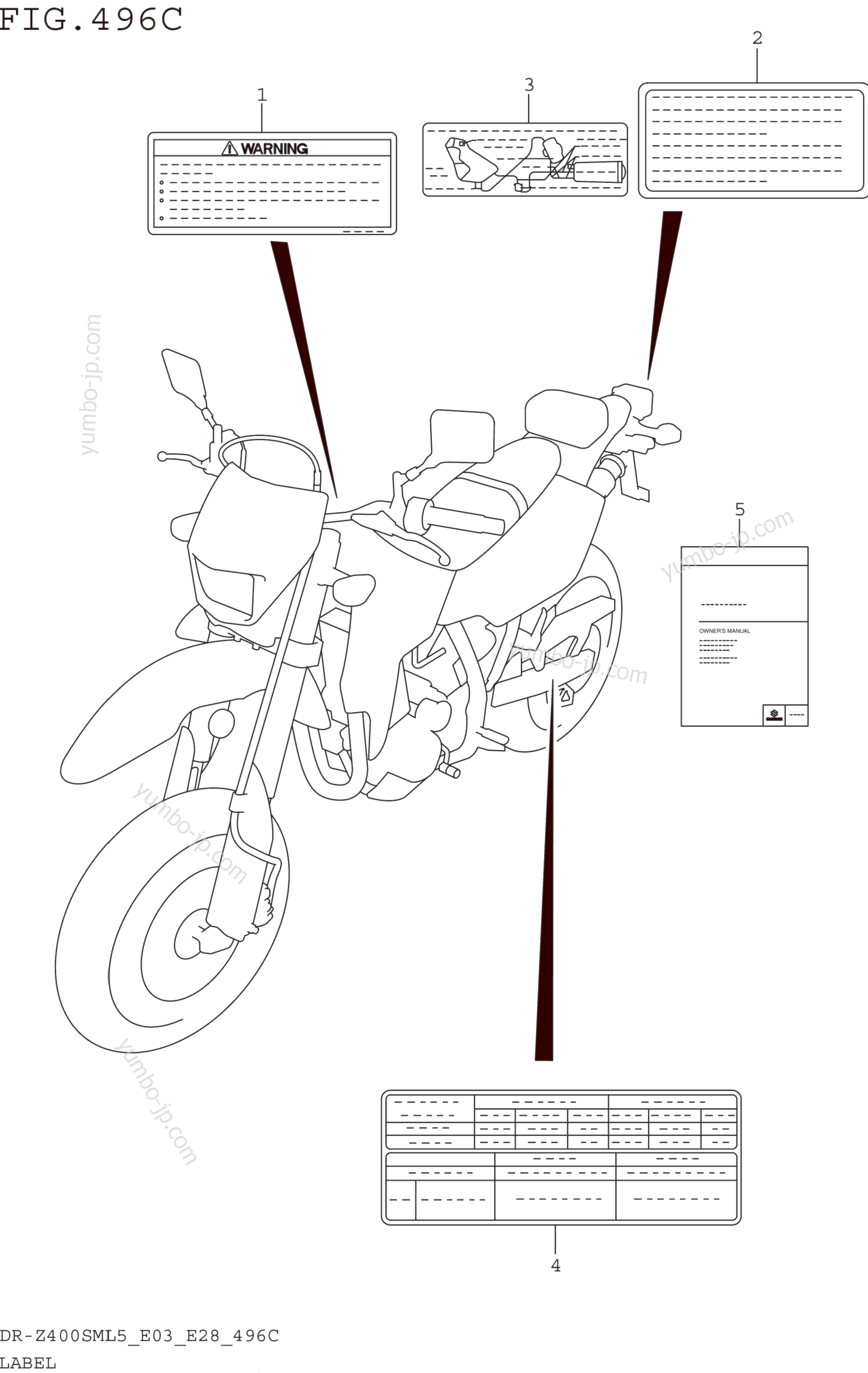 LABEL (DR-Z400SML5 E33) для мотоциклов SUZUKI DR-Z400SM 2015 г.