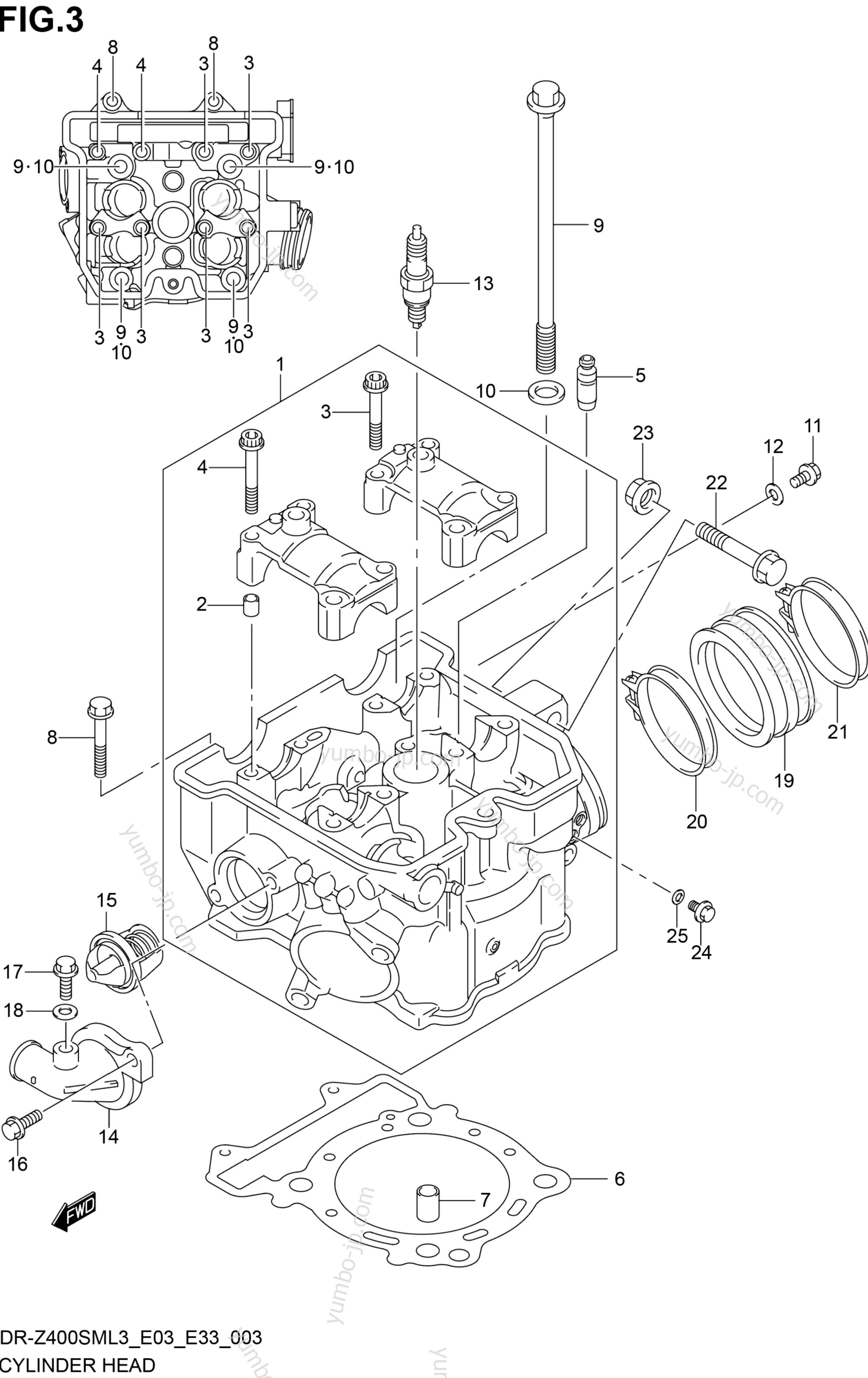 CYLINDER HEAD for motorcycles SUZUKI DR-Z400SM 2013 year