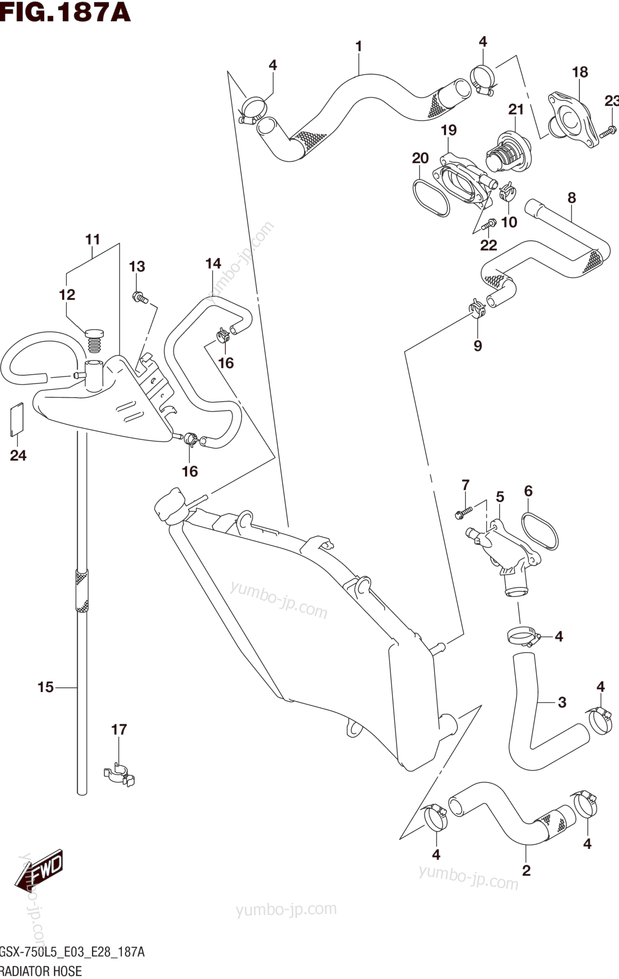 RADIATOR HOSE for motorcycles SUZUKI GSX-R750 2015 year