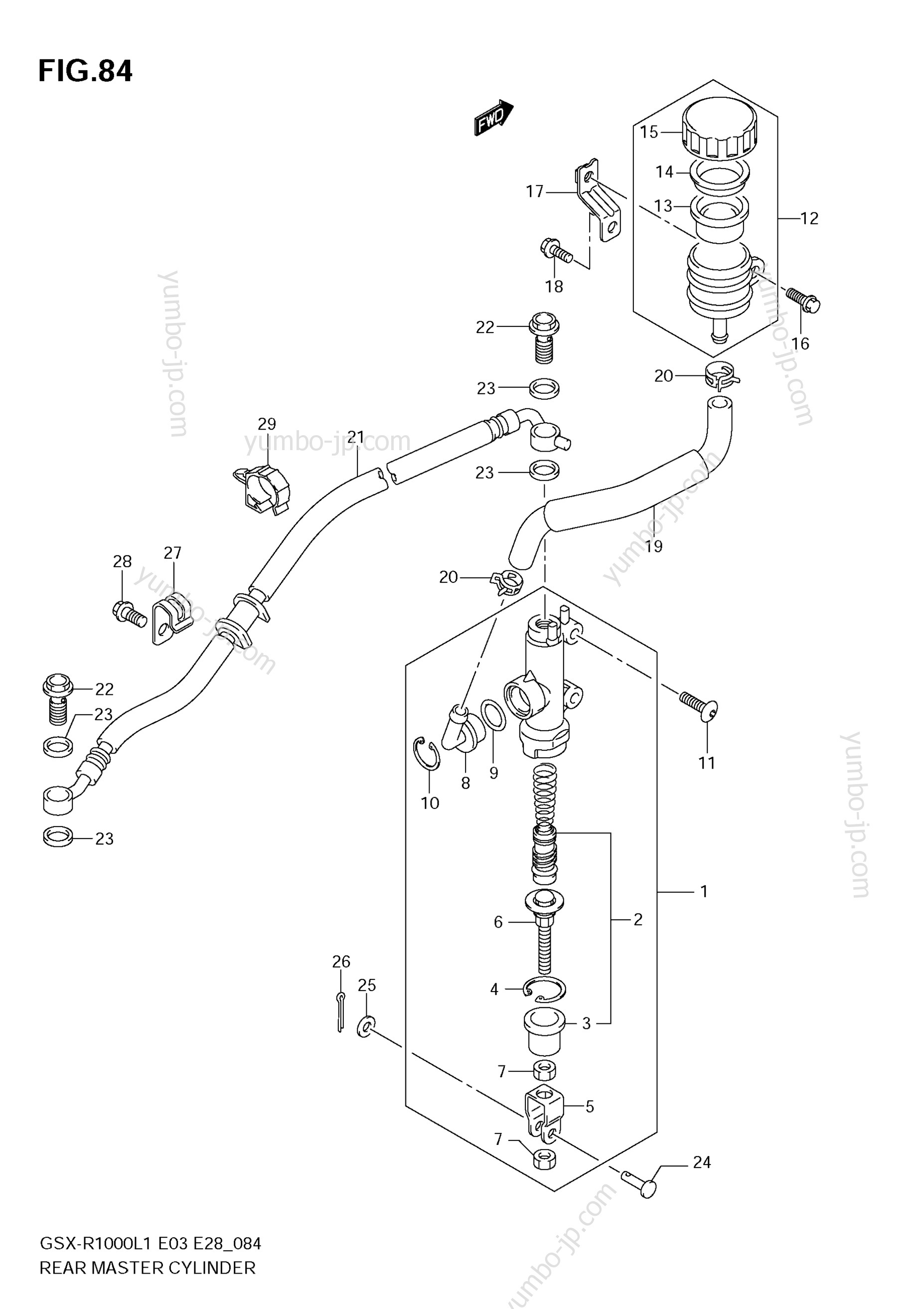 REAR MASTER CYLINDER для мотоциклов SUZUKI GSX-R1000 2011 г.