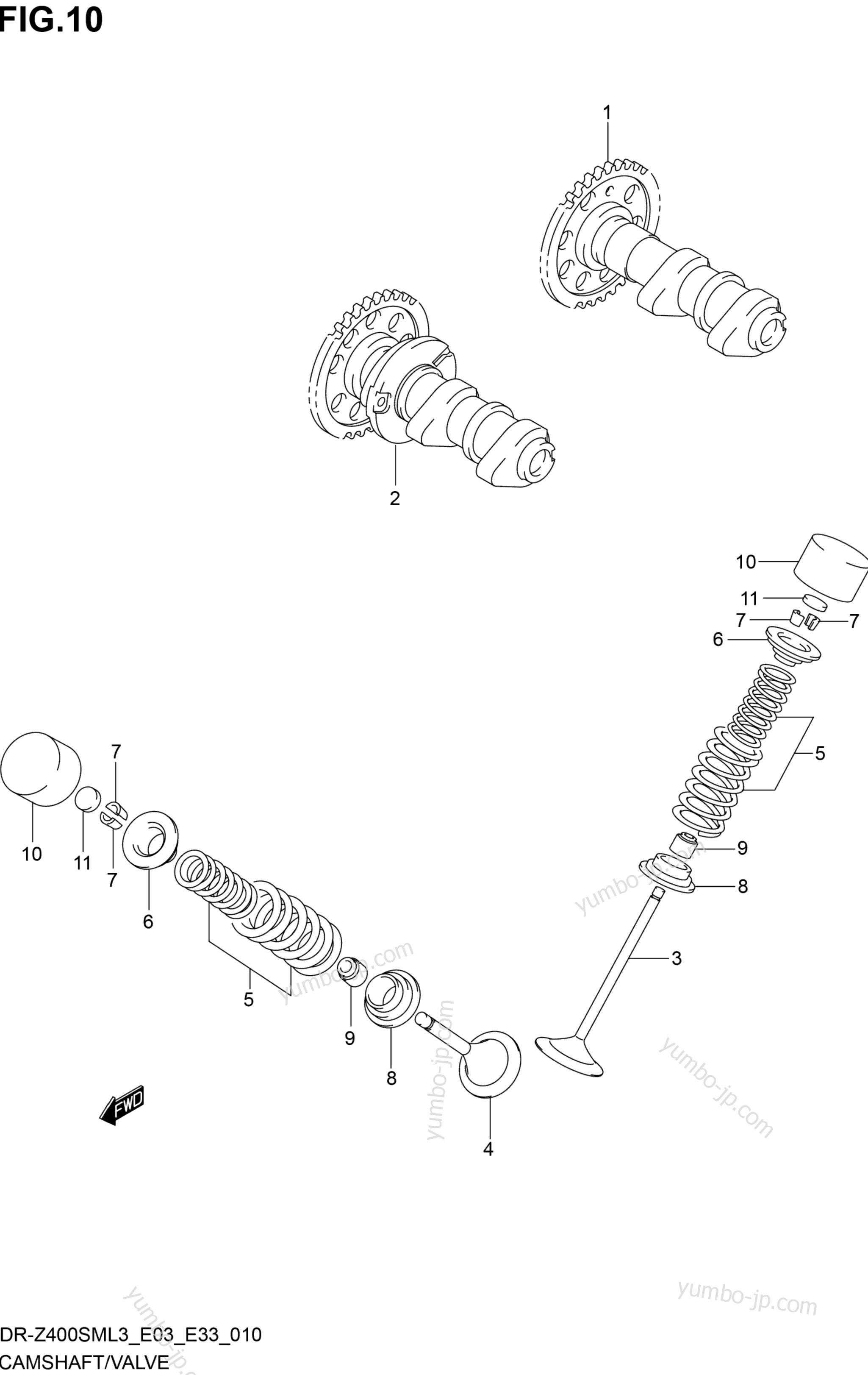 CAMSHAFT/VALVE для мотоциклов SUZUKI DR-Z400SM 2013 г.