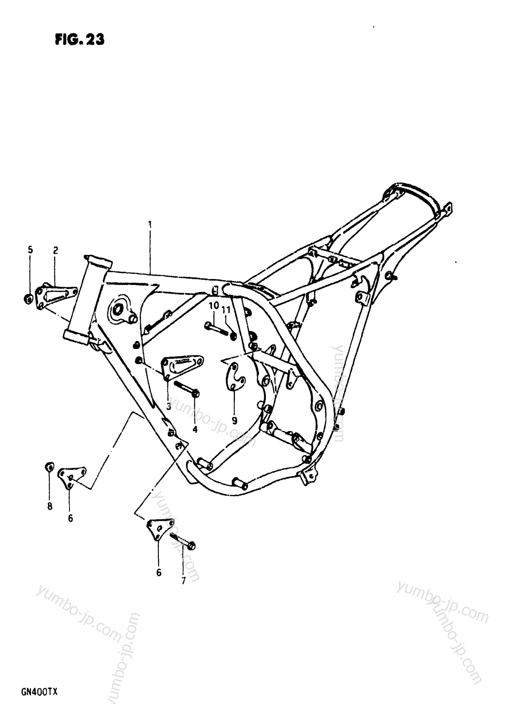 FRAME for motorcycles SUZUKI GN400XT 1981 year