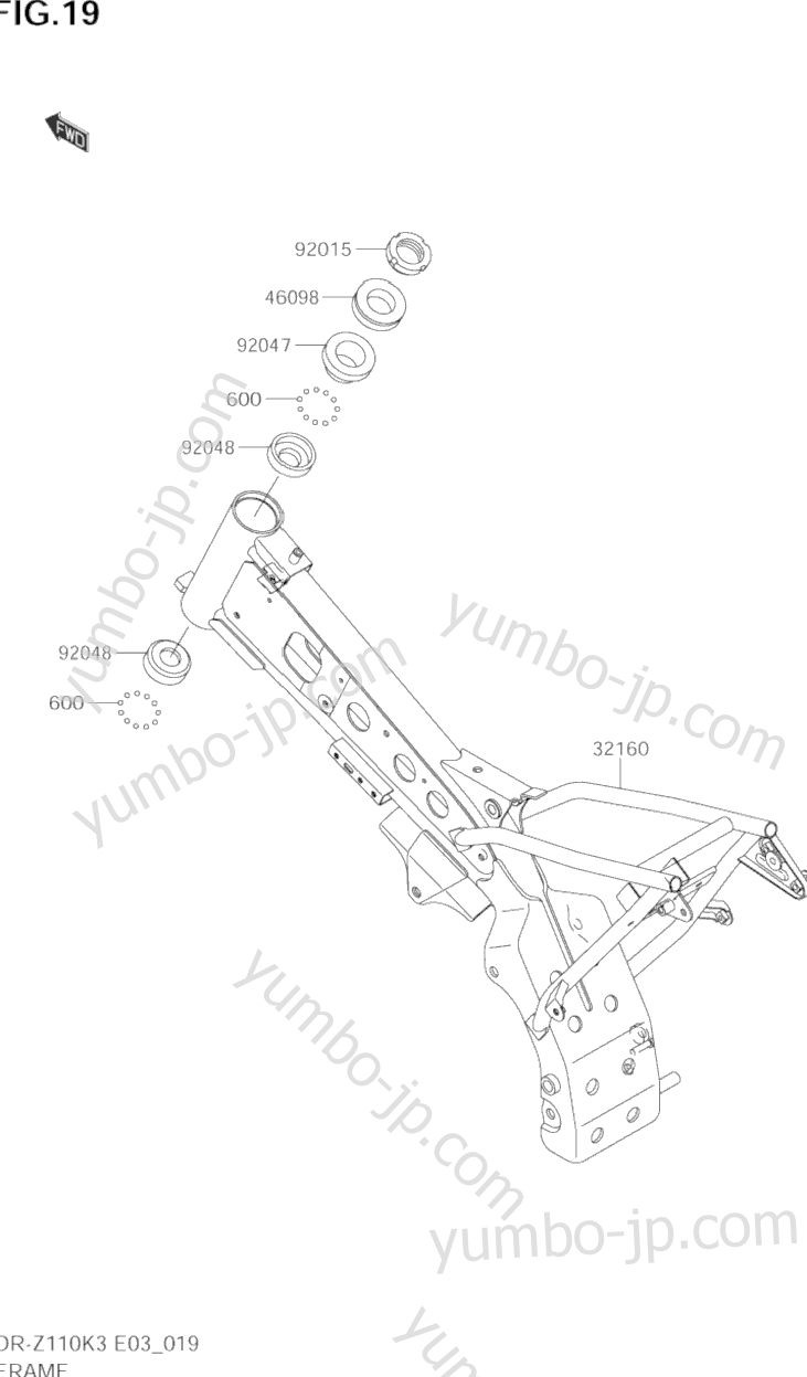 FRAME for motorcycles SUZUKI DR-Z110 2005 year