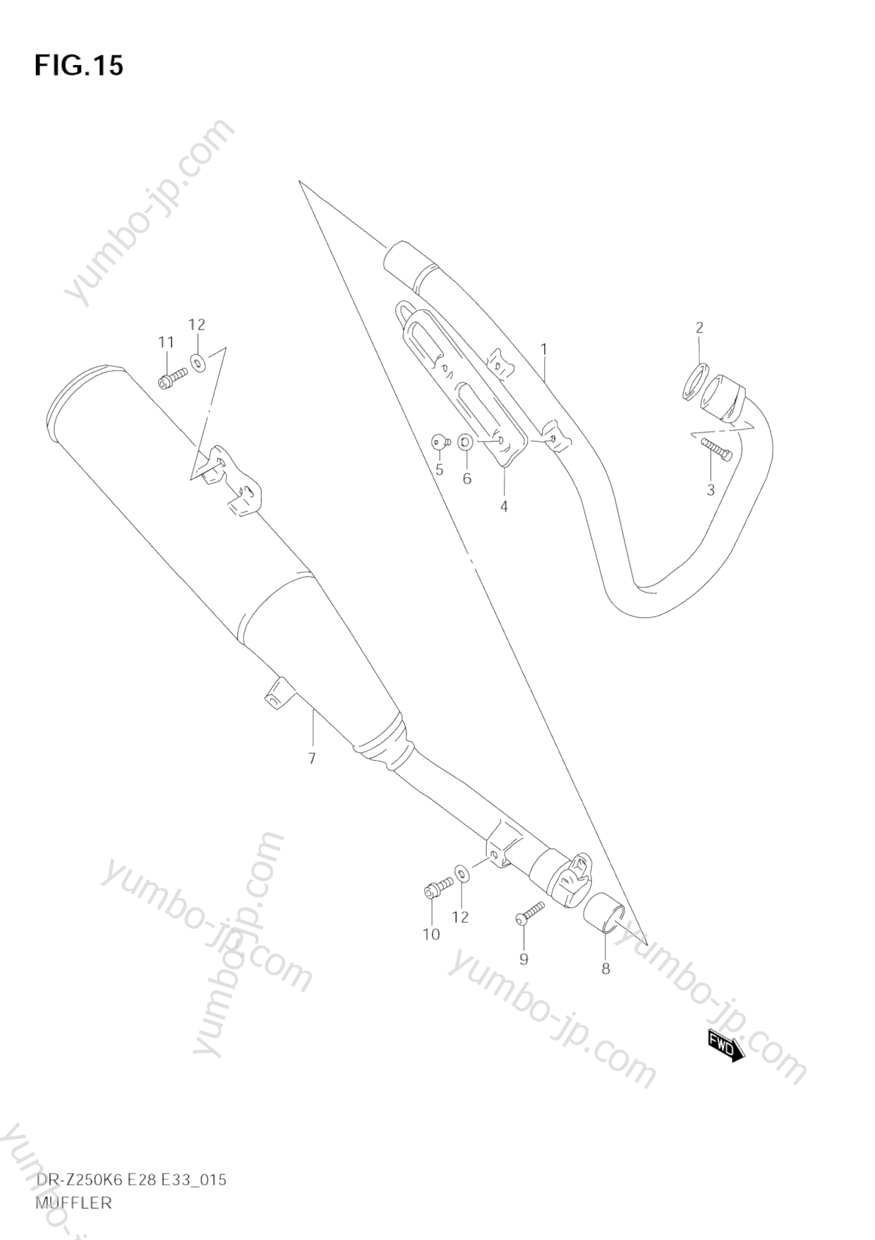 MUFFLER для мотоциклов SUZUKI DR-Z250 2007 г.