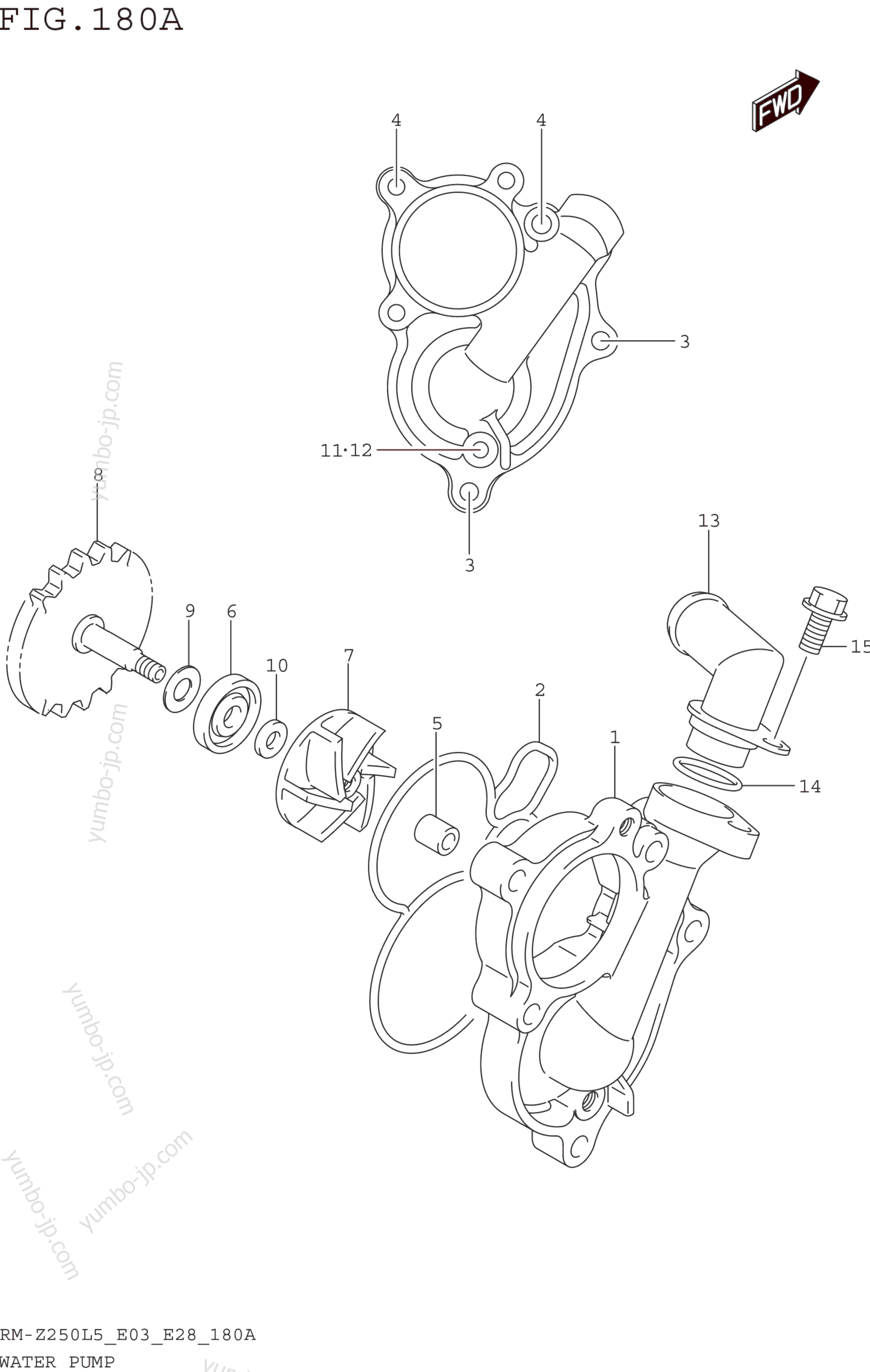 WATER PUMP for motorcycles SUZUKI RM-Z250 2015 year