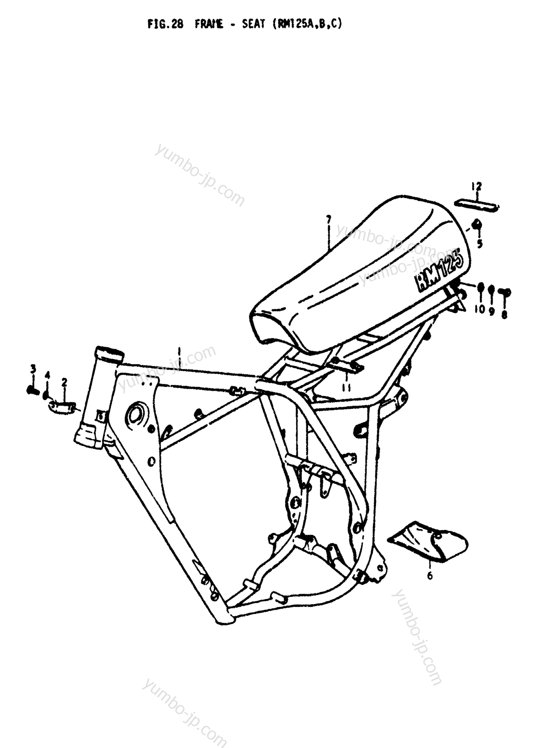 FRAME - SEAT (RM125A for motorcycles SUZUKI RM125 1977 year
